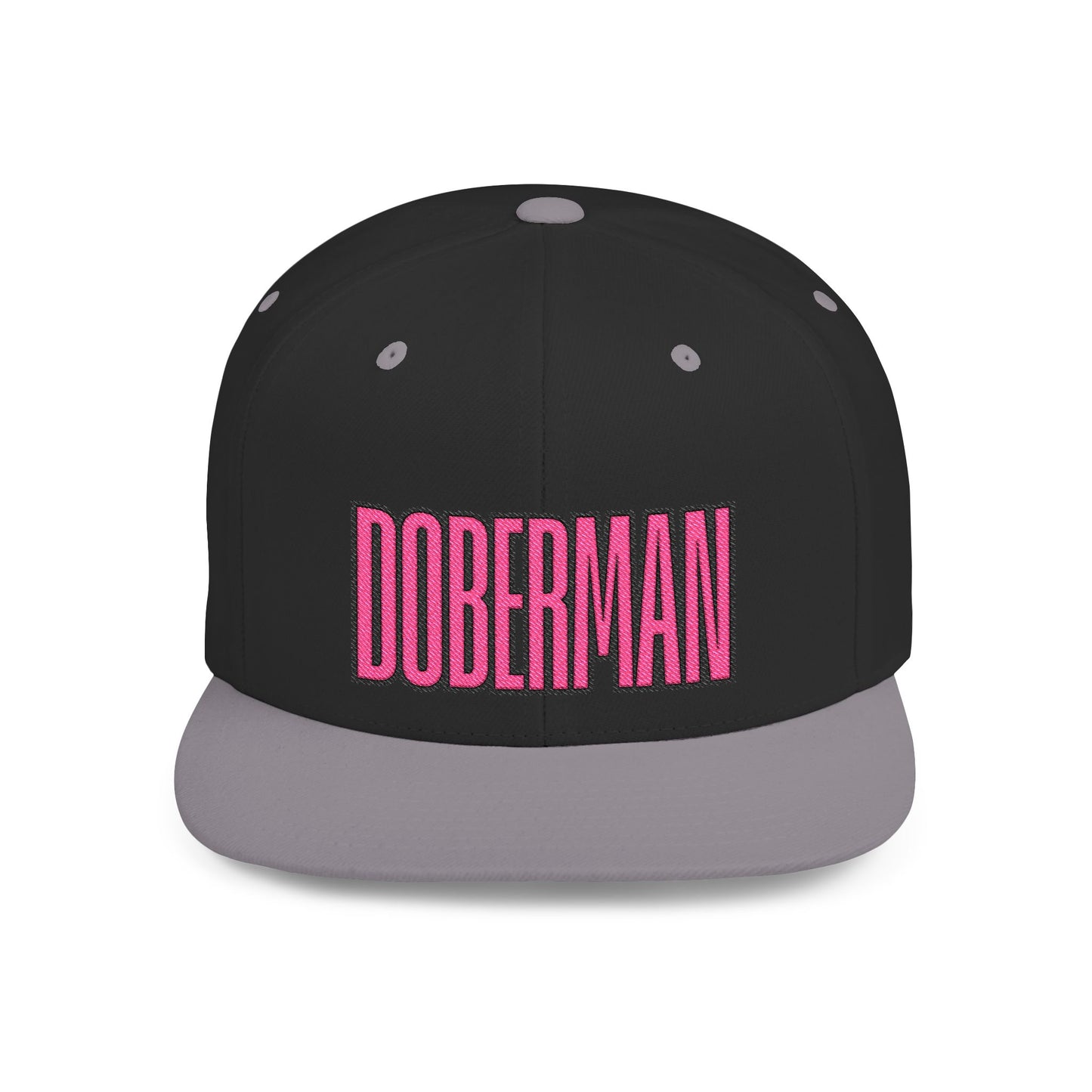 Doberman 6 Embroidered Flat Bill Snapback