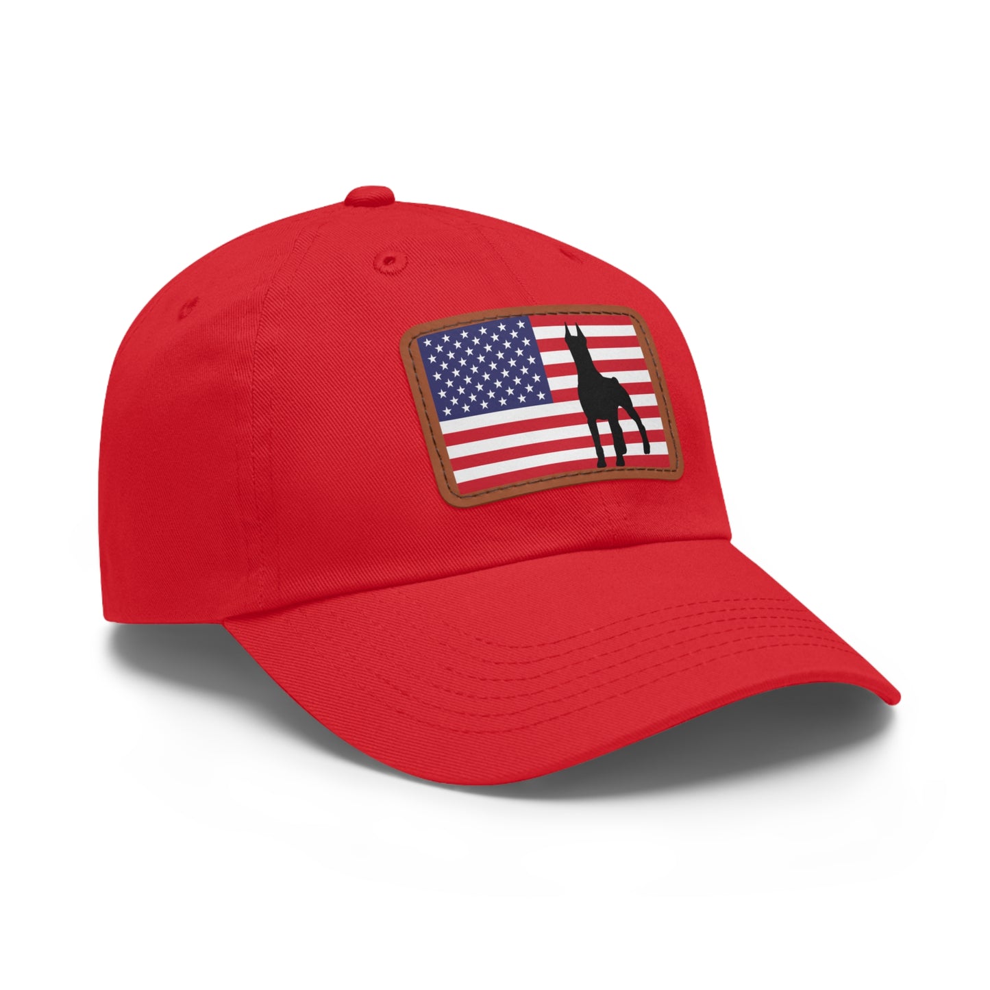 Doberman Protect USA 2 Dad Hat with Leather Patch (Rectangle)