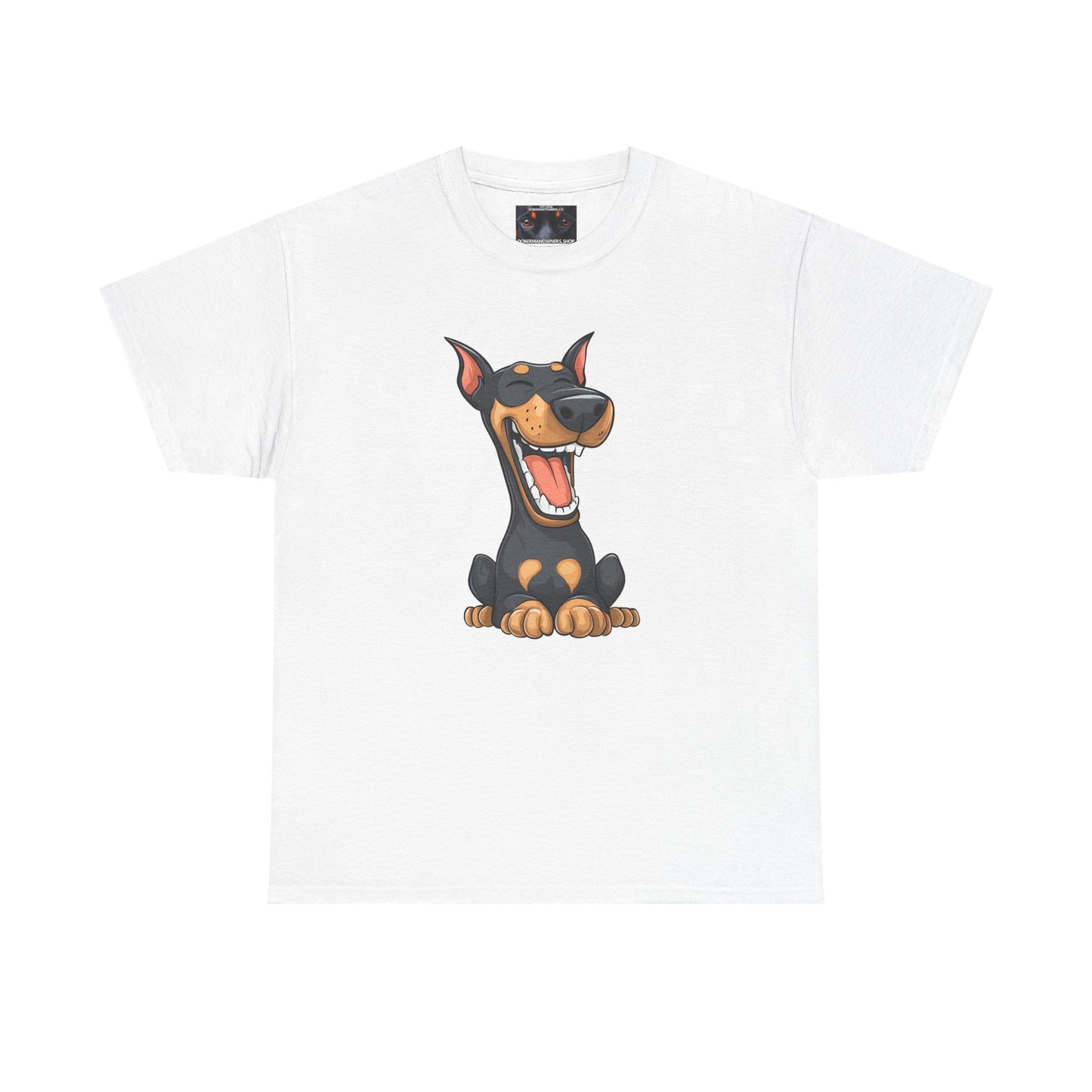 Cartoon Doberman 3 Private Lable Unisex Heavy Cotton Tee