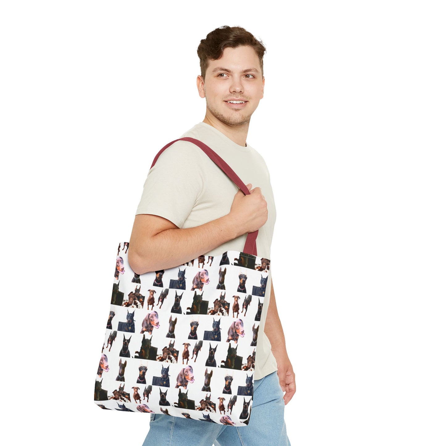 Edition 10 Doberman Model Pattern White Tote Bag