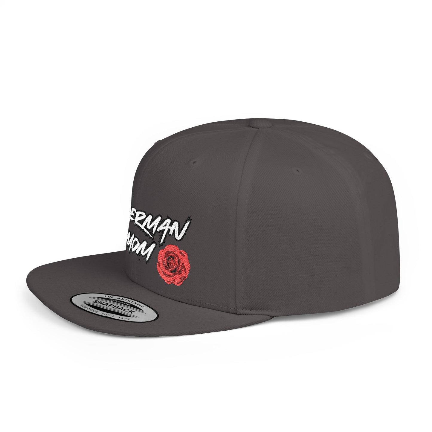 Mom 1 Embroidered Flat Bill Snapback