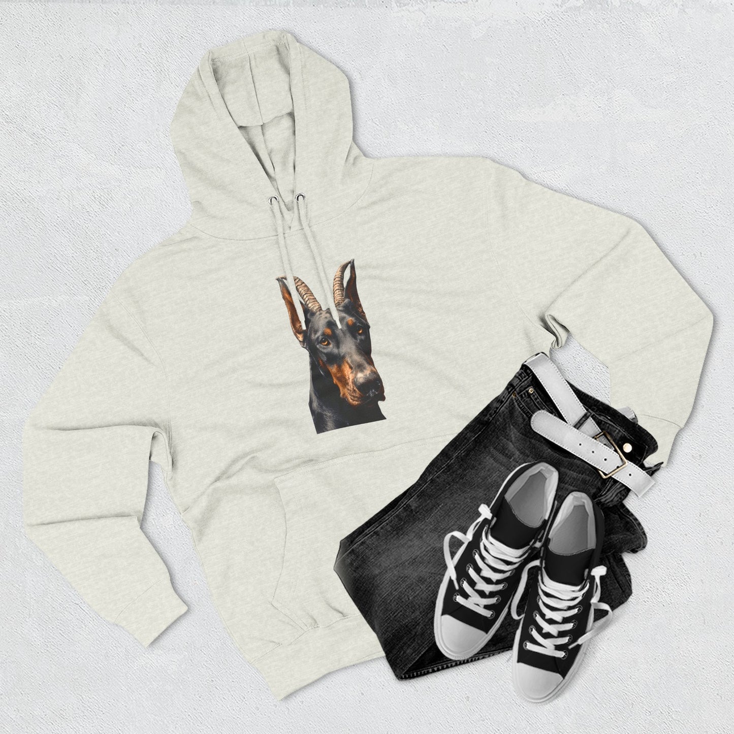 Doberman Goat 2 Fleece Hoodie