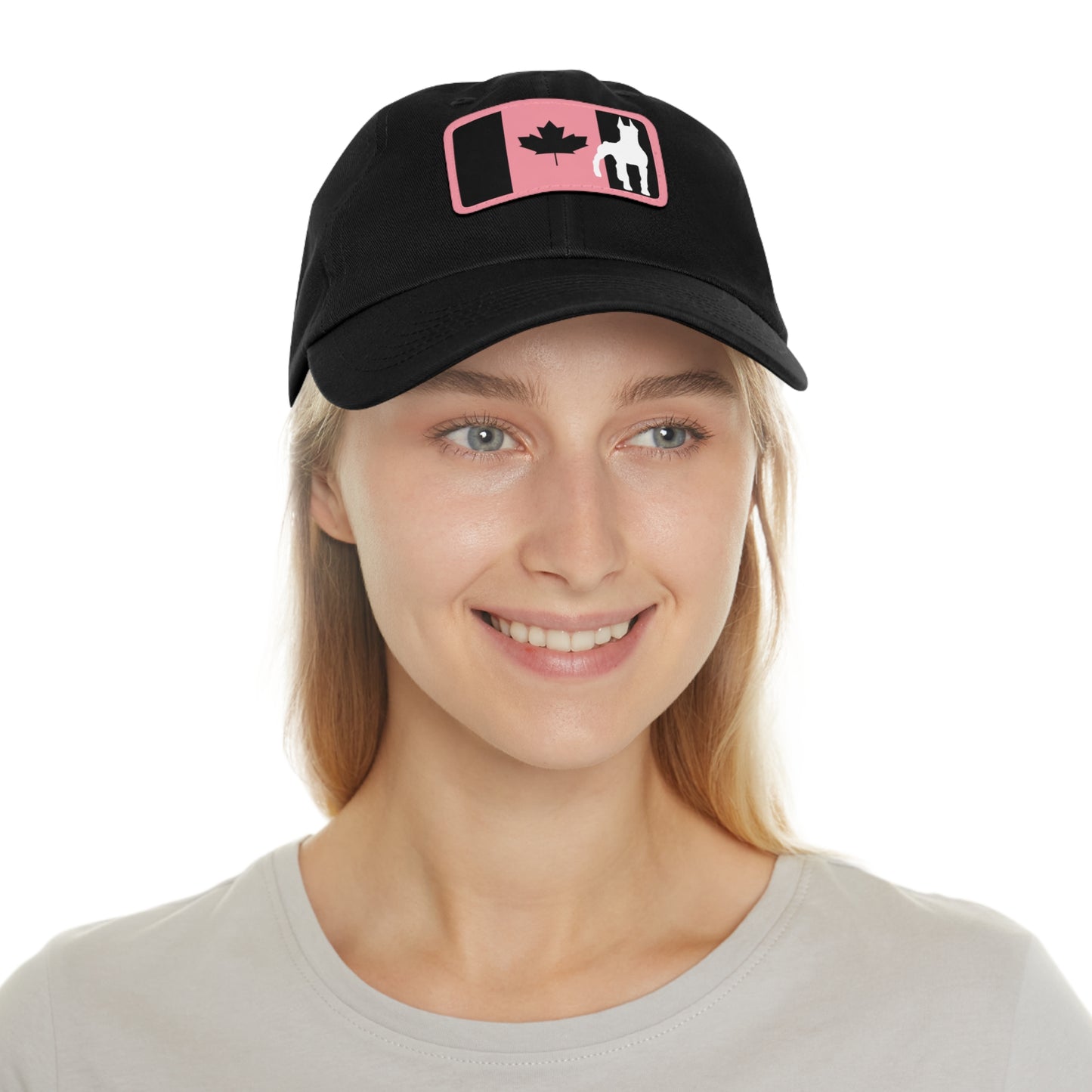 Doberman Protect Canada 1 Dad Hat with Leather Patch (Rectangle)