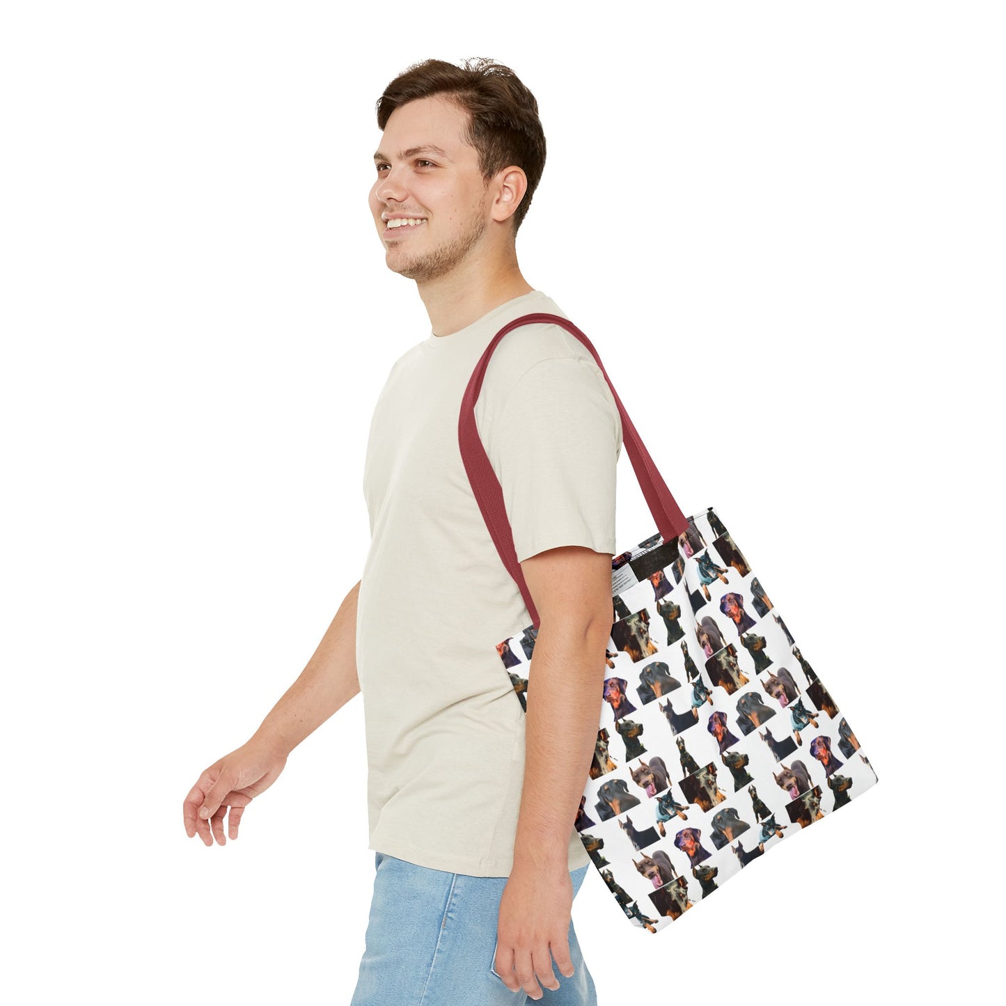 Edition 3 Doberman Model Pattern White Tote Bag