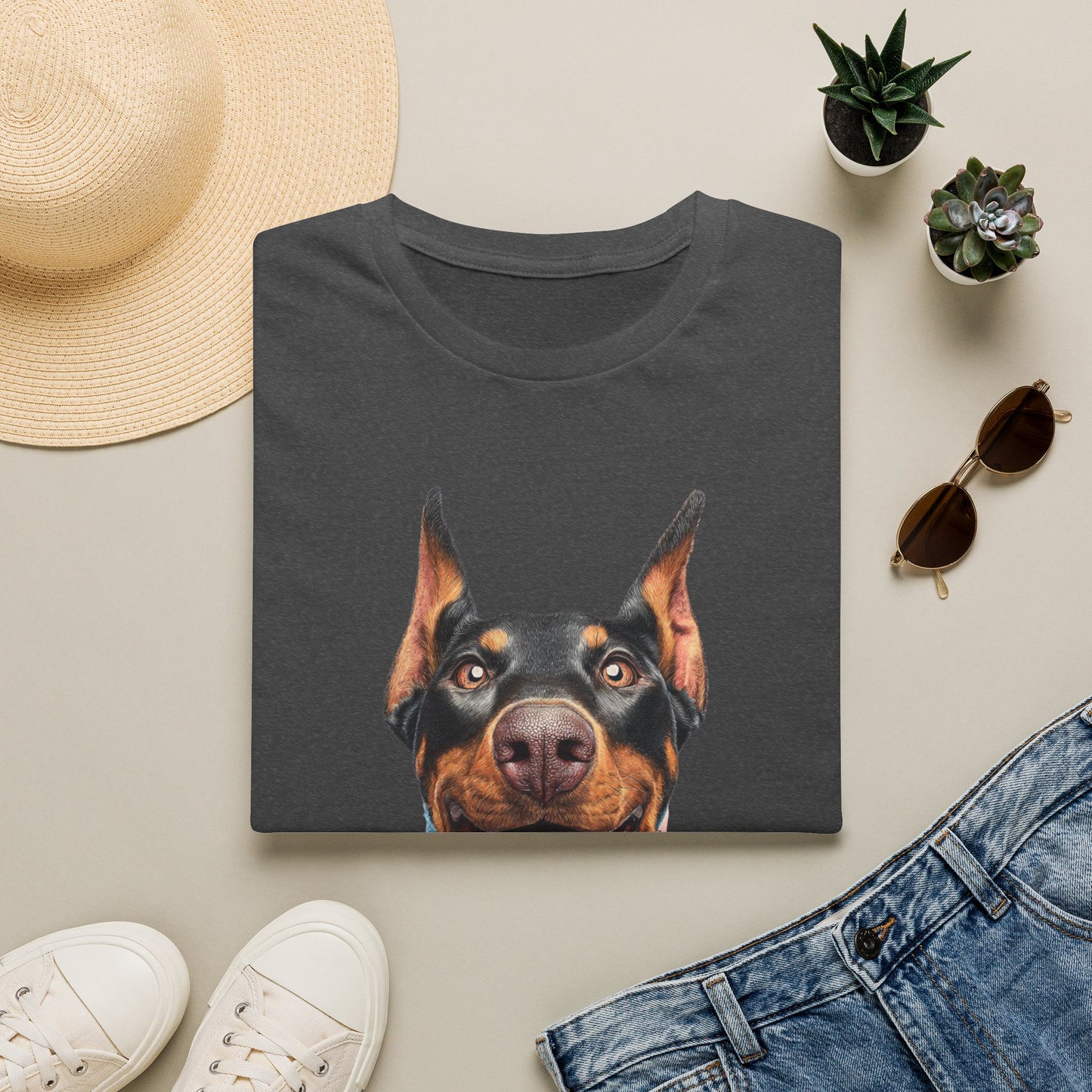 Doberman 1 Portrait T‑Shirt