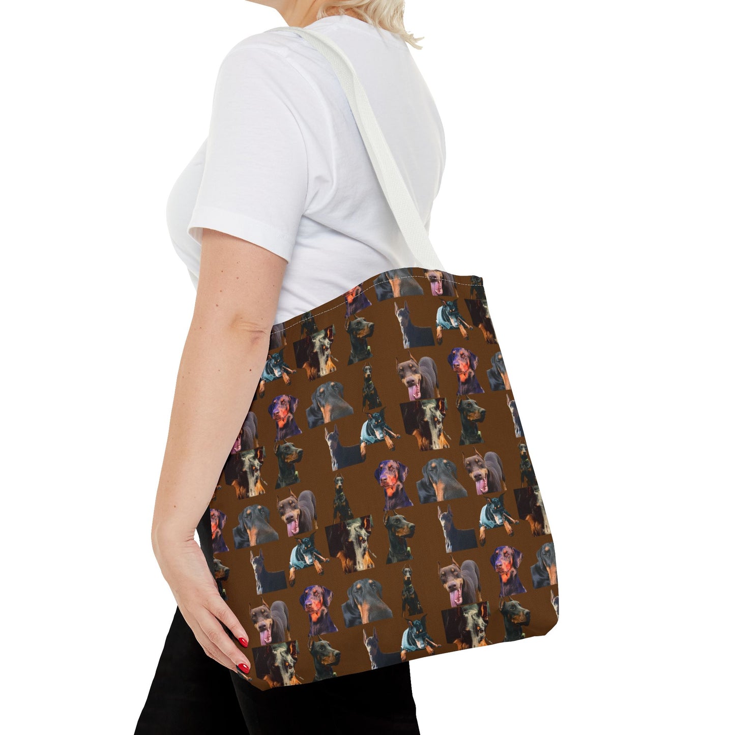 Edition 3 Doberman Model Pattern Brown Tote Bag