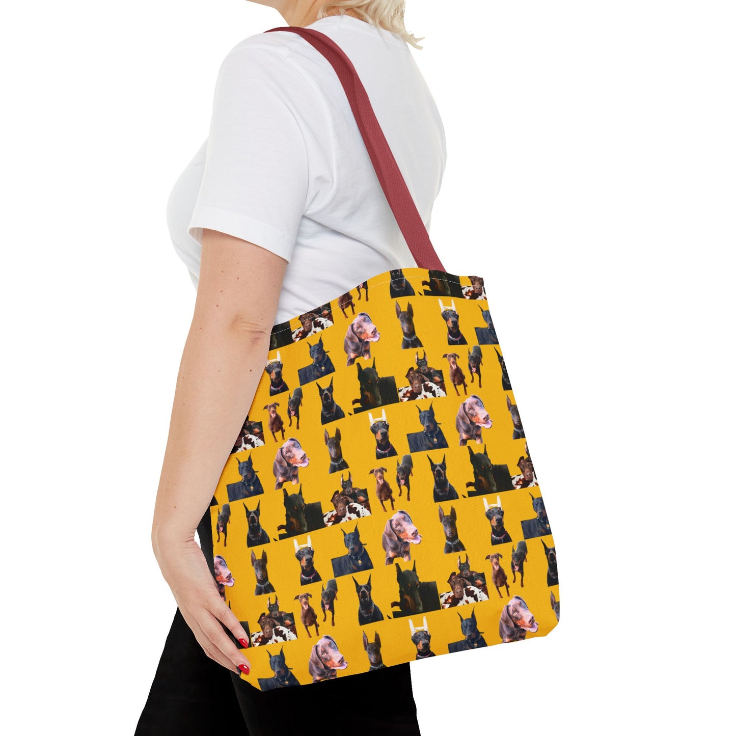 Edition 10 Doberman Model Pattern Yellow Tote Bag