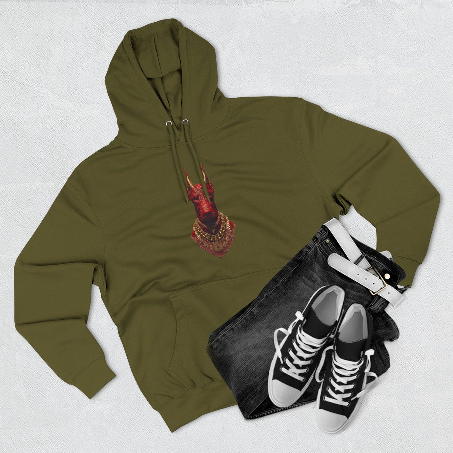 Doberman Goat 3 Fleece Hoodie