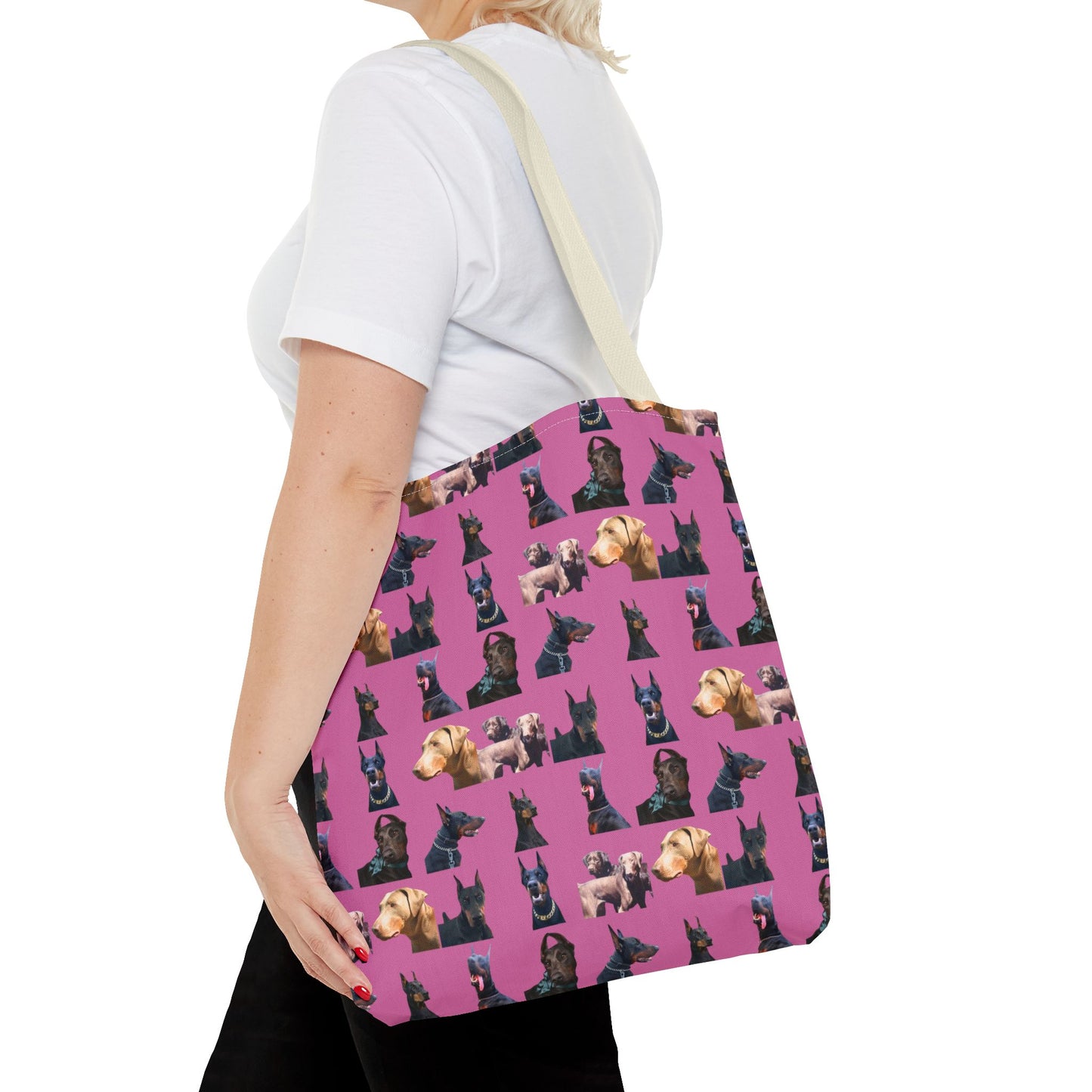 Edition 8 Doberman Model Pattern Light Pink Tote Bag