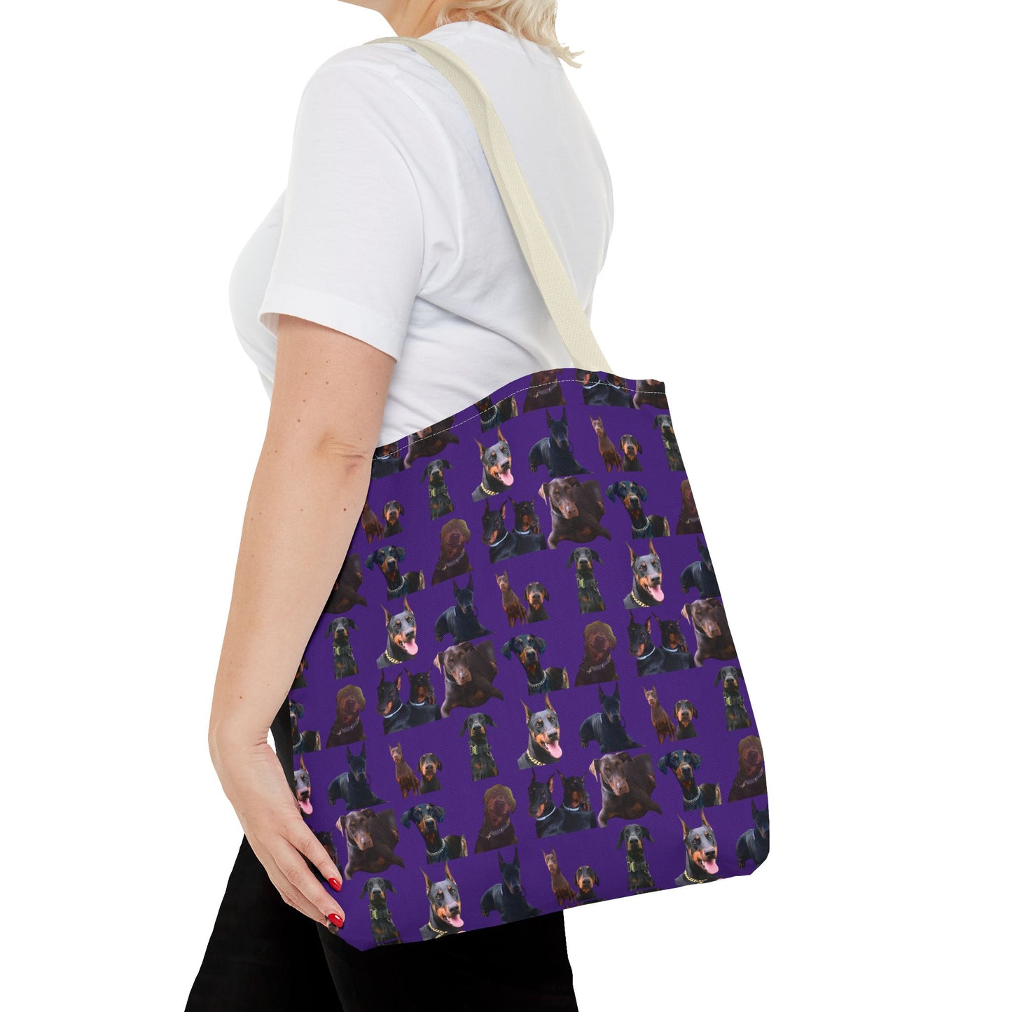 Edition 5 Doberman Model Pattern Purple Tote Bag