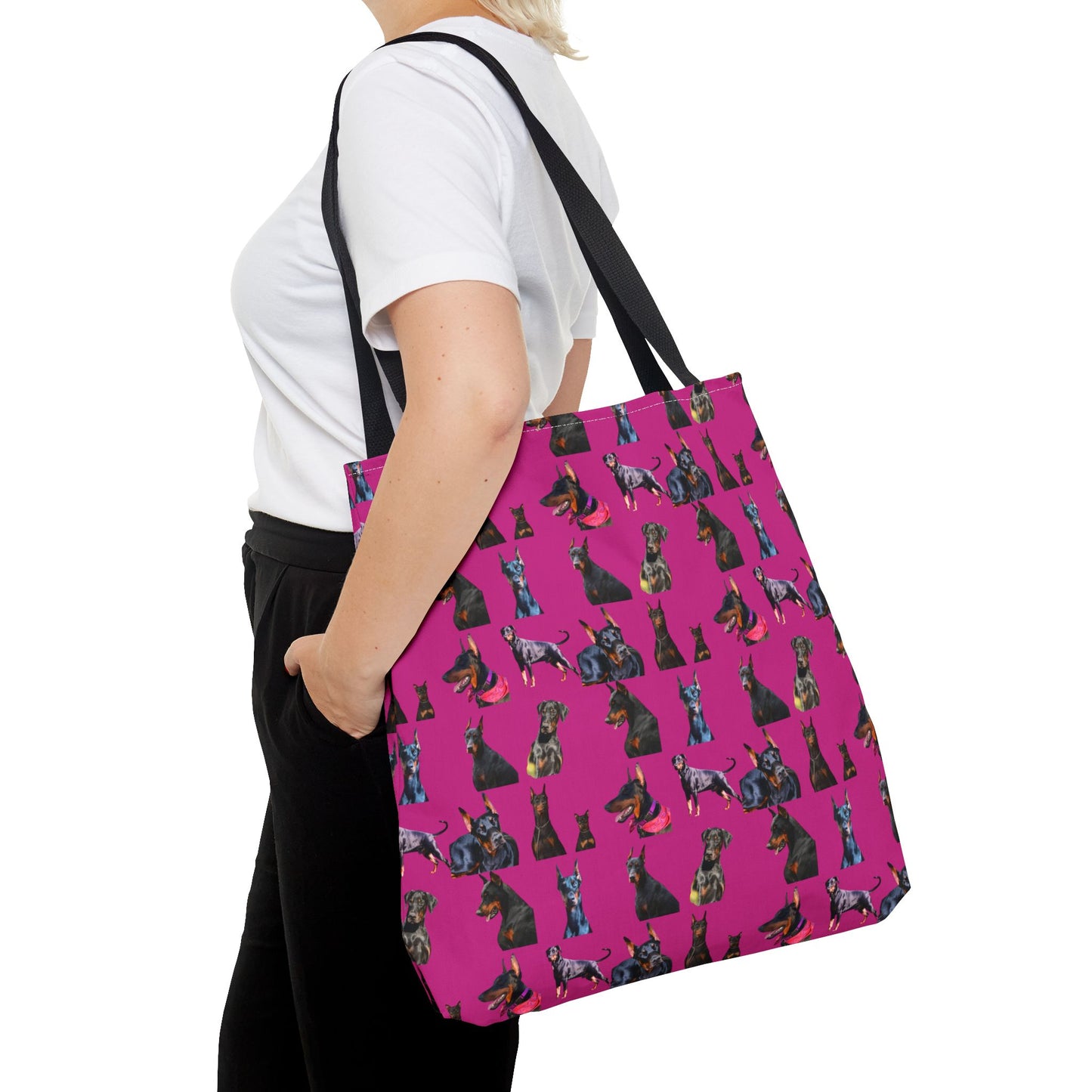 Edition 7 Doberman Model Pattern Pink Tote Bag