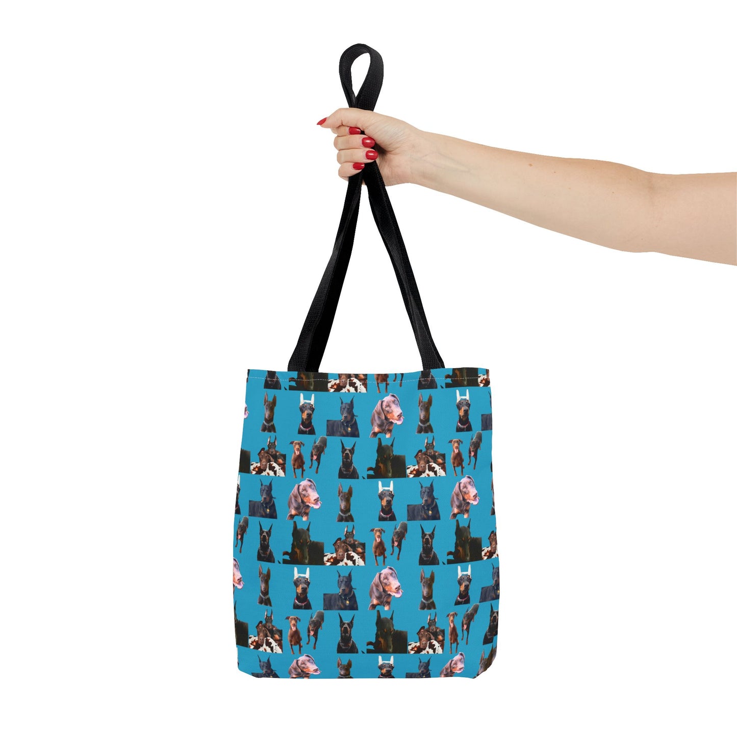 Edition 10 Doberman Model Pattern Turquoise Tote Bag