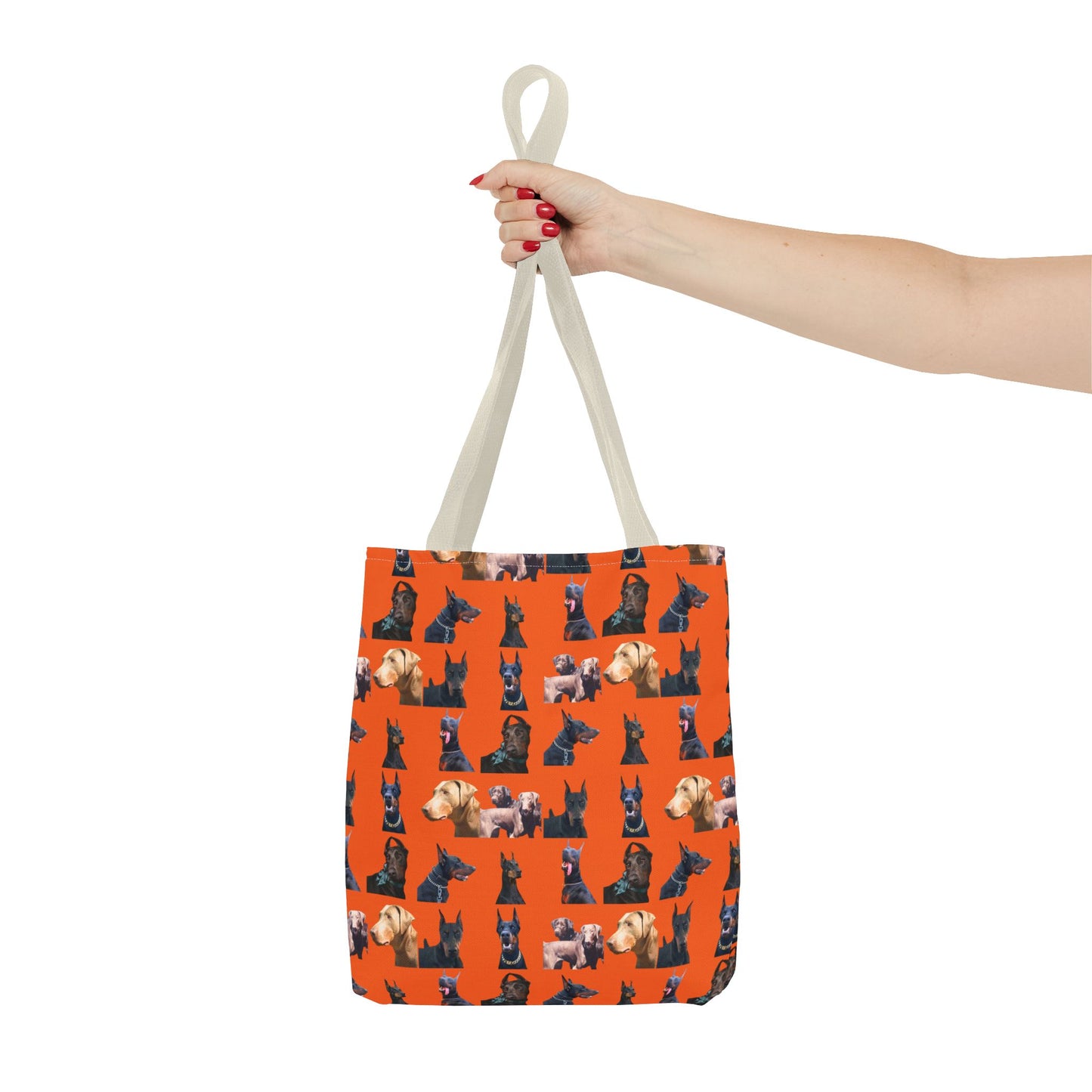 Edition 8 Doberman Model Pattern Orange Tote Bag
