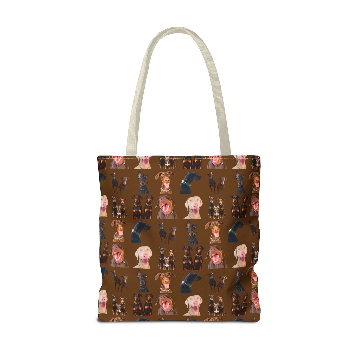 Edition 9 Doberman Model Pattern Brown Tote Bag