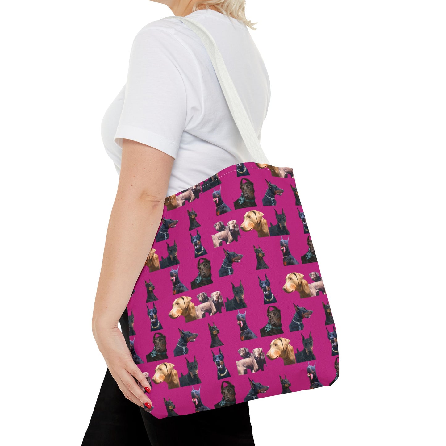Edition 8 Doberman Model Pattern Pink Tote Bag