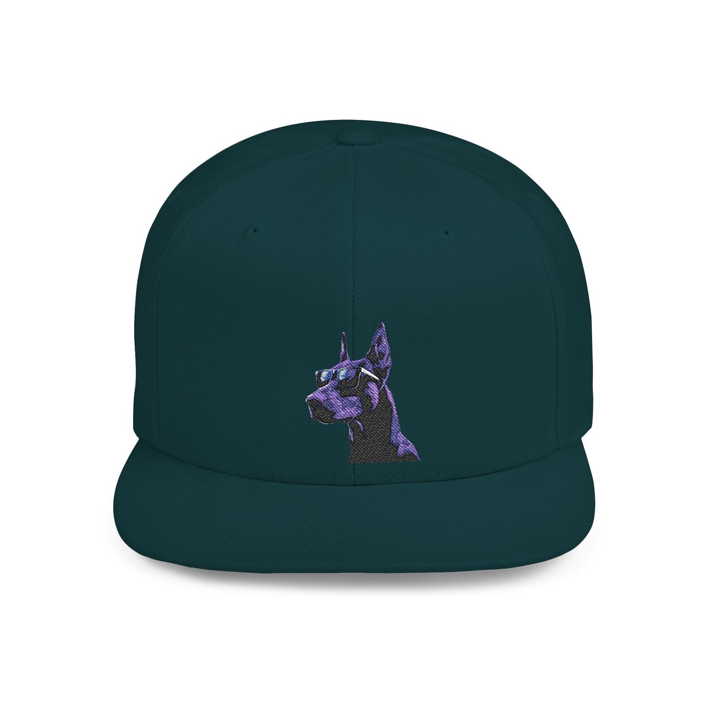 Doberman 4 Embroidered Flat Bill Snapback
