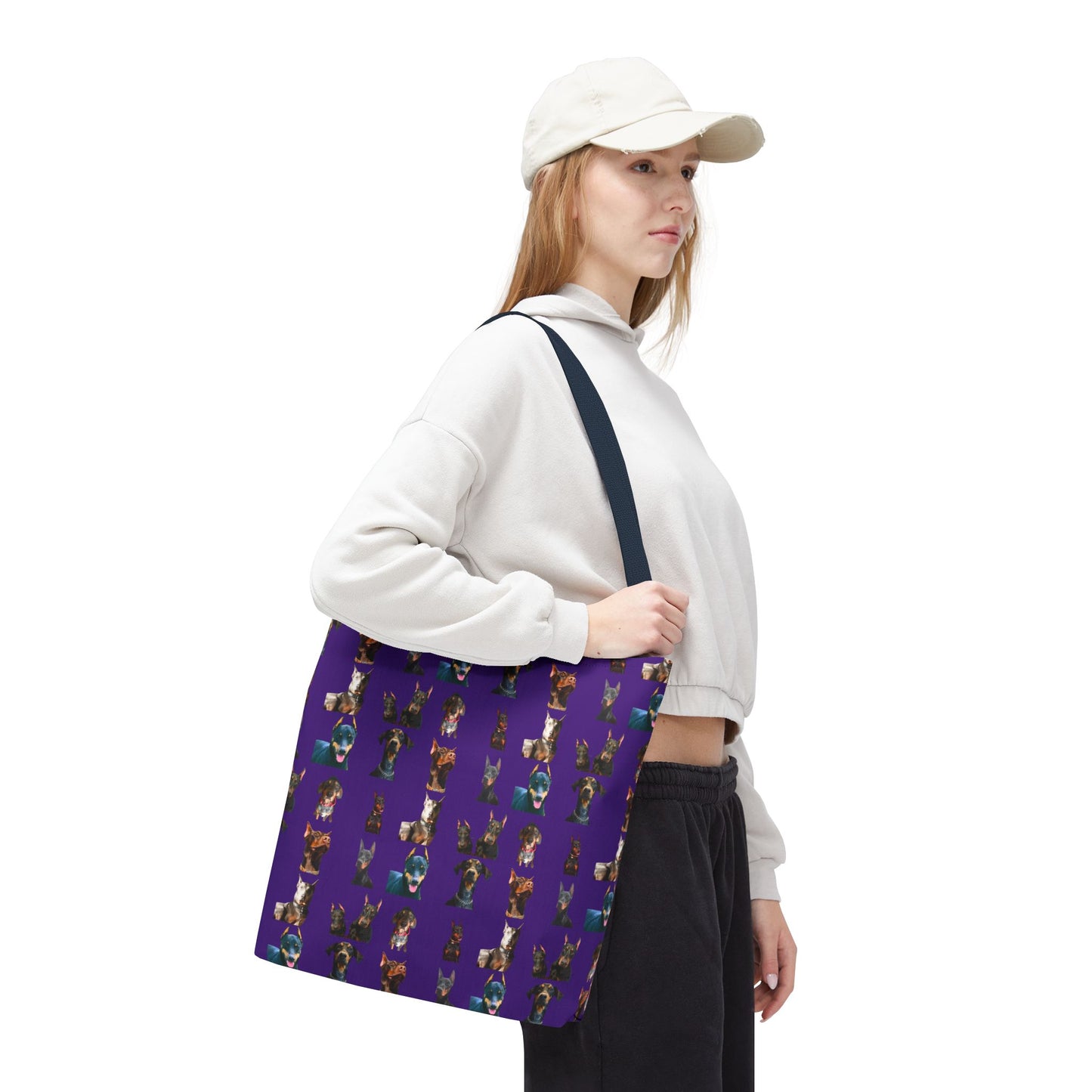 Edition 4 Doberman Model Pattern Purple Tote Bag