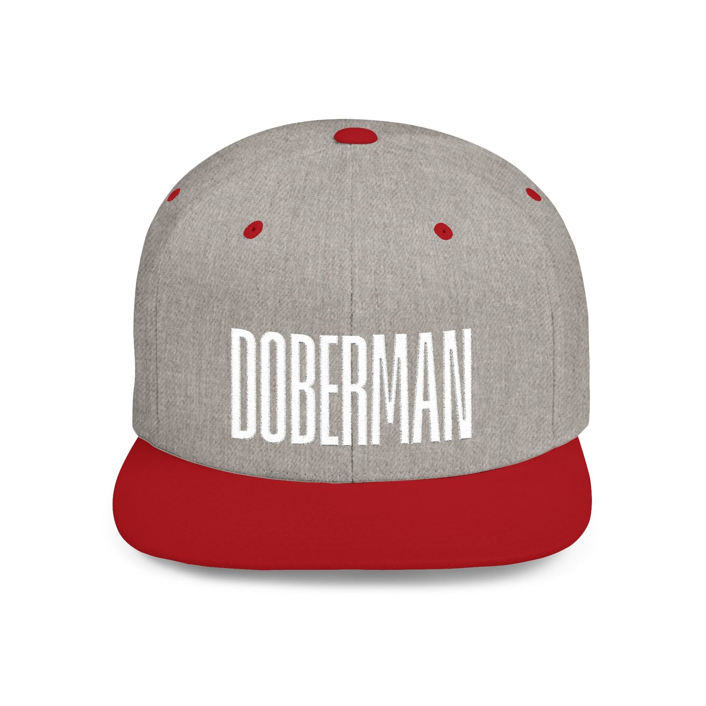 Doberman 2 Embroidered Flat Bill Snapback