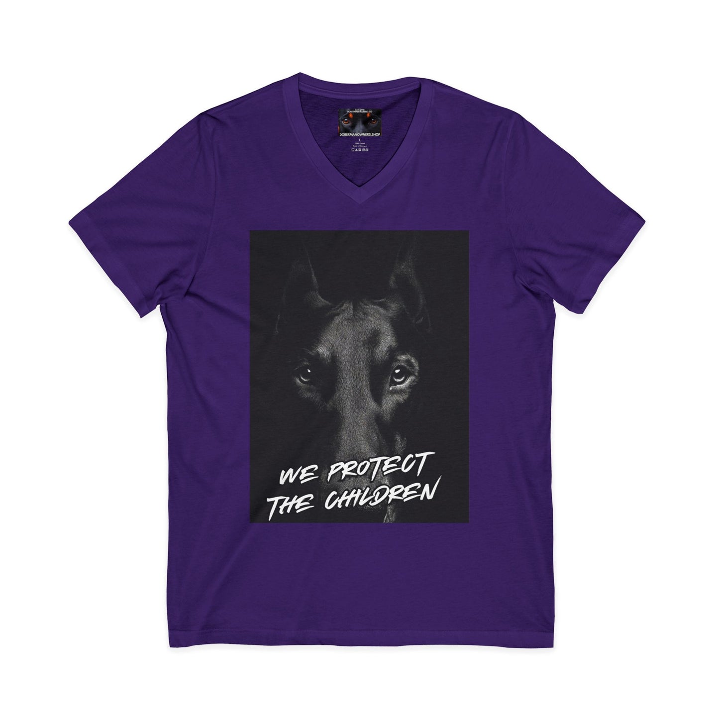 We protect 1 Private Label Unisex Jersey Short Sleeve V-Neck Tee