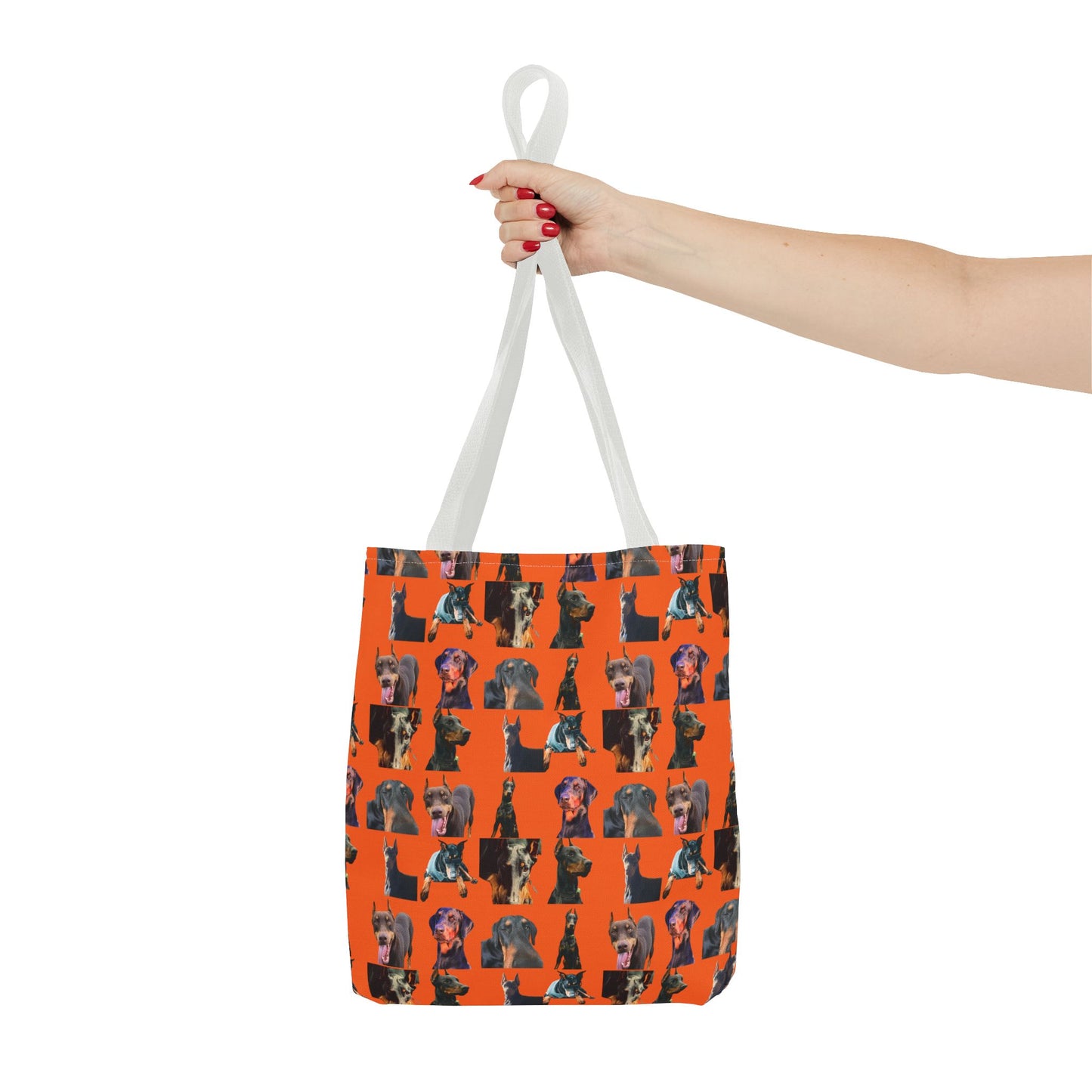 Edition 3 Doberman Model Pattern Orange Tote Bag