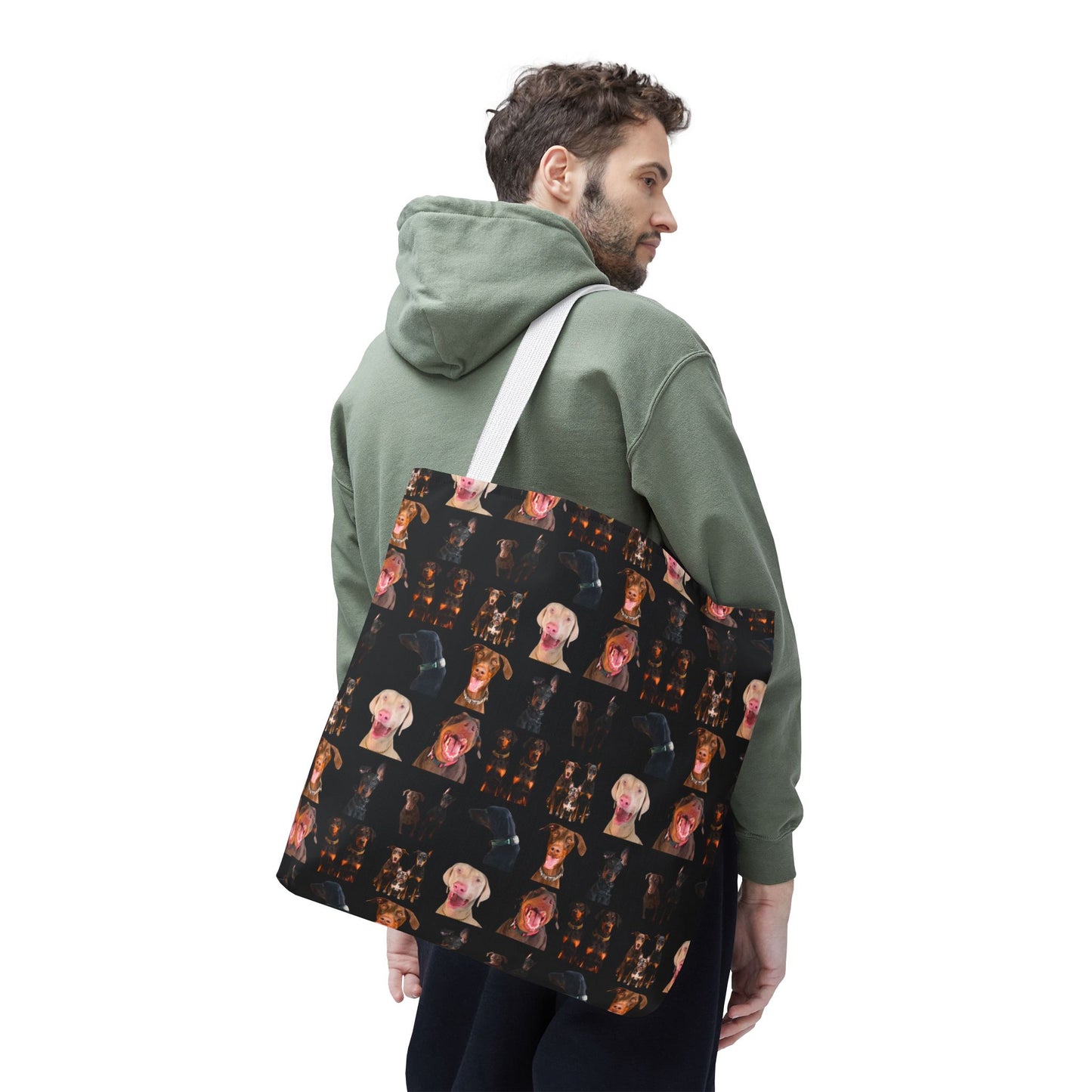 Edition 9 Doberman Model Pattern Black Tote Bag