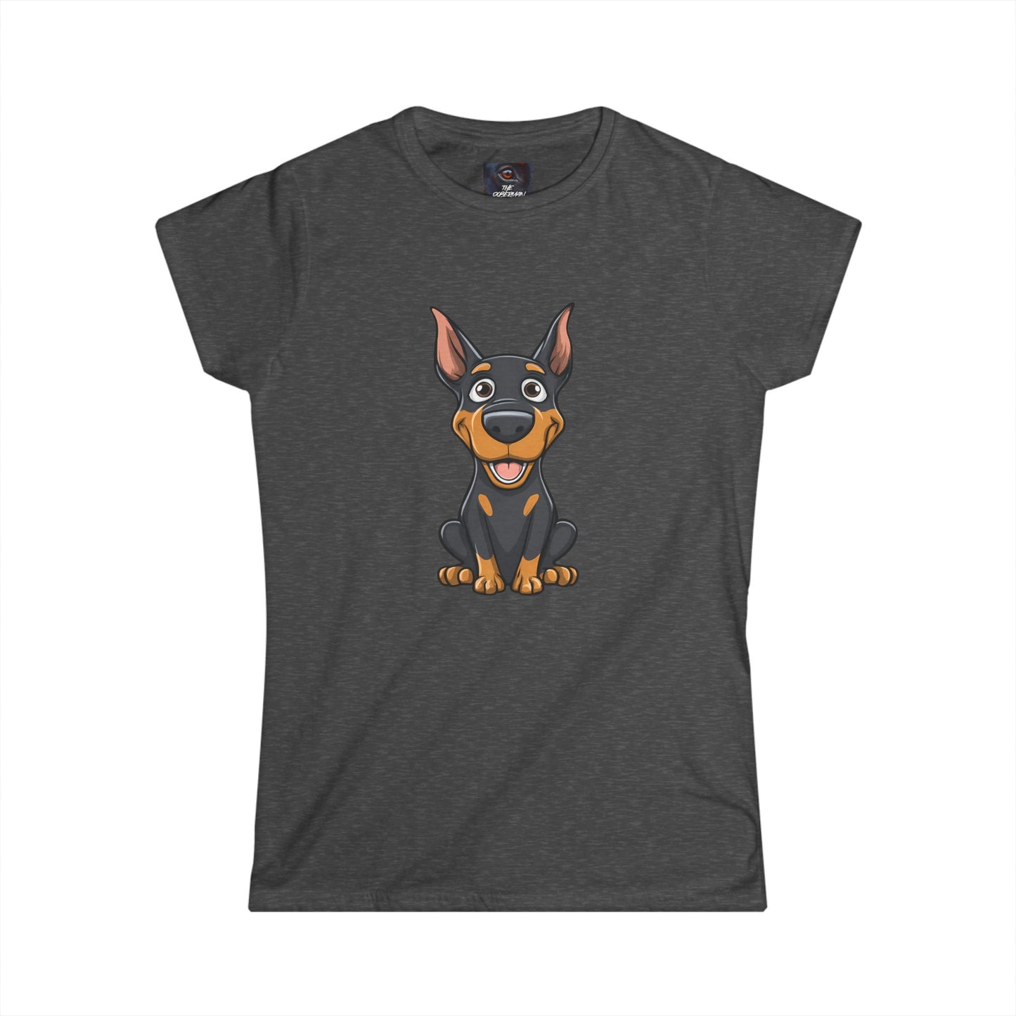 Cartoon Doberman 1 Women's Softstyle Tee