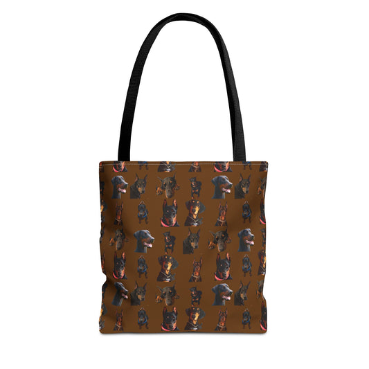 Edition 2 Doberman Model Pattern Brown Tote Bag