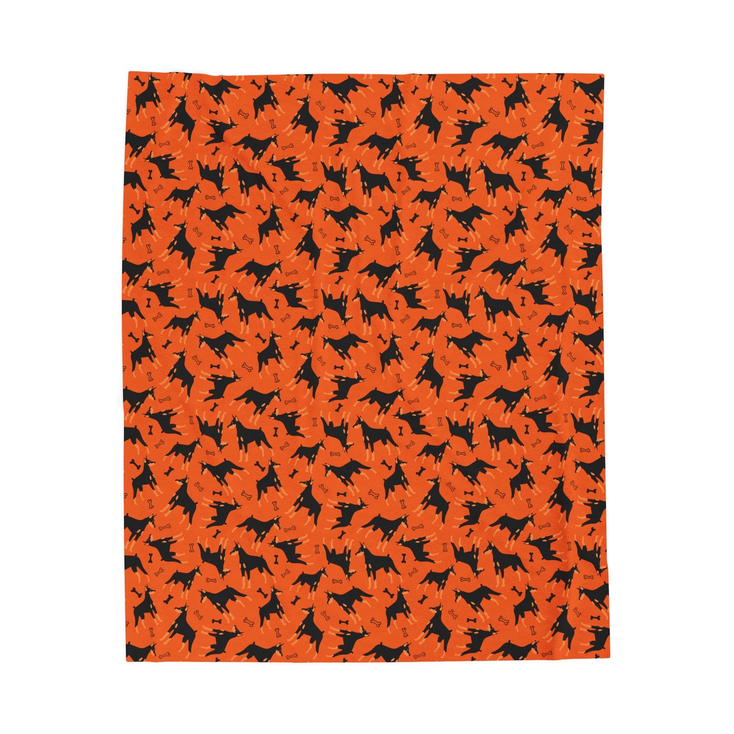 Orange AOP Velveteen Plush Blanket