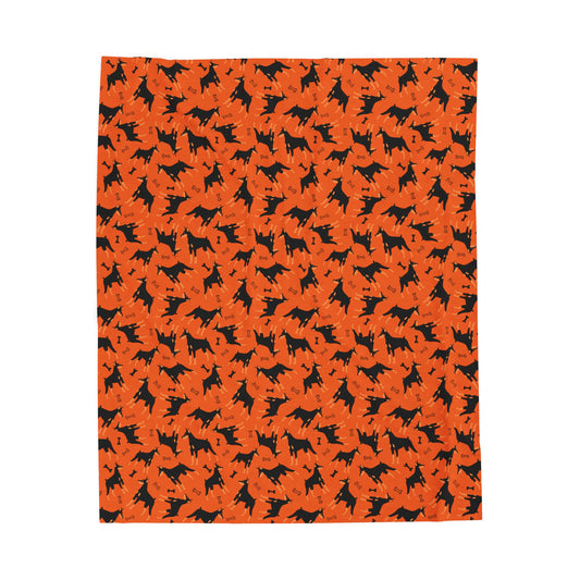 Orange AOP Velveteen Plush Blanket