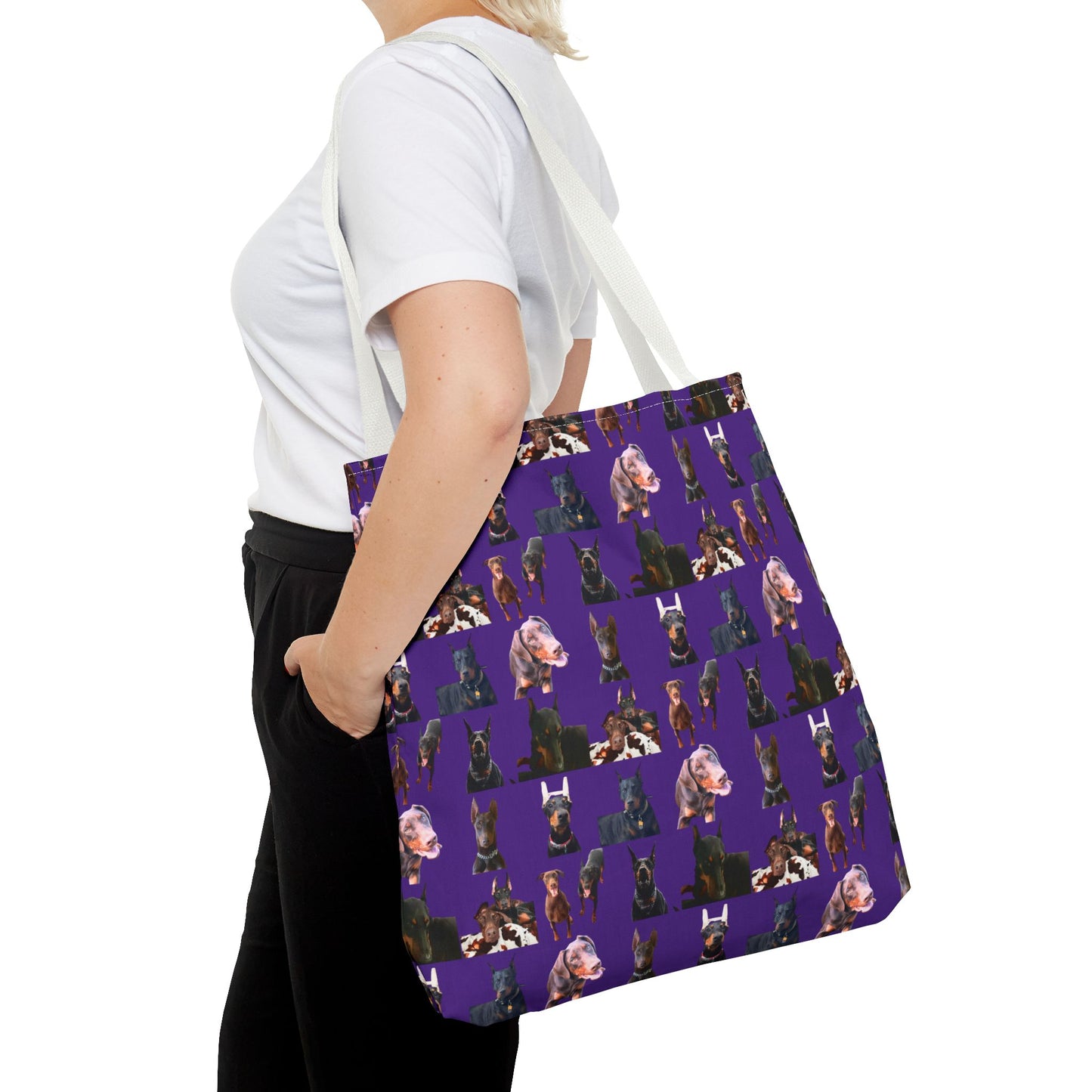 Edition 10 Doberman Model Pattern Purple Tote Bag