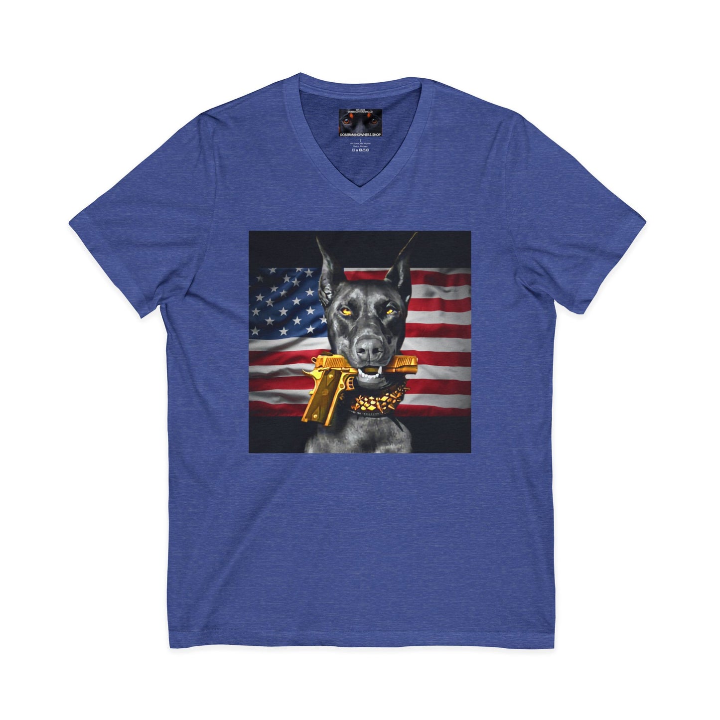 USA 2 Private Label Unisex Jersey Short Sleeve V-Neck Tee