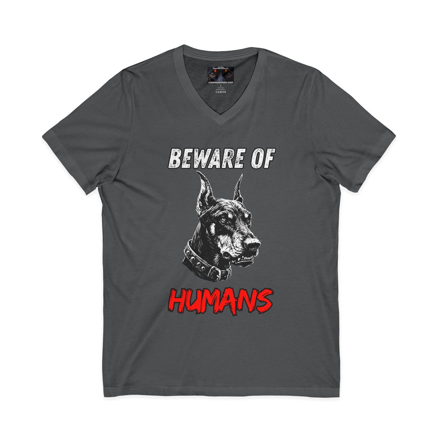 Beware 3 Private Label Unisex Jersey Short Sleeve V-Neck Tee