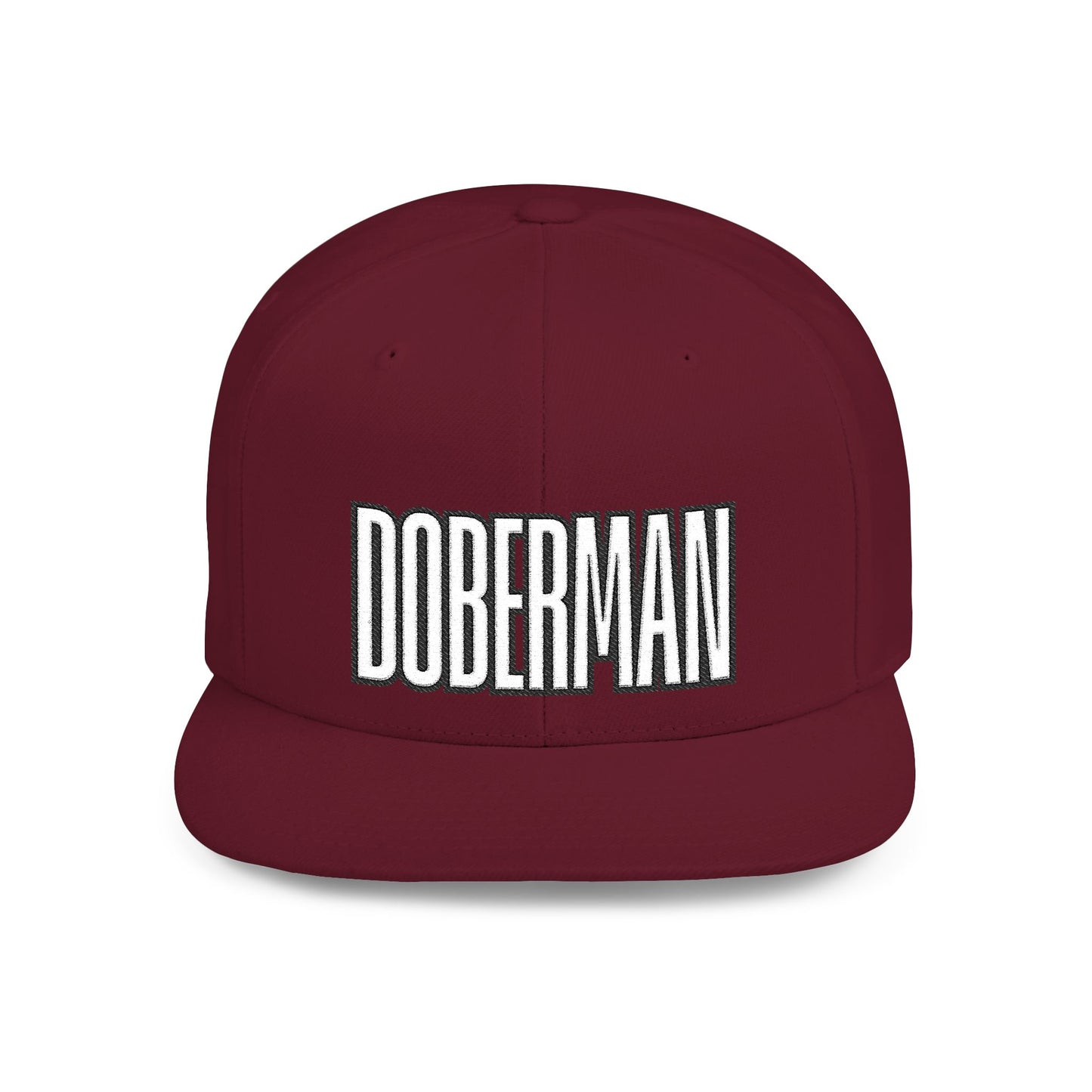 Doberman 4 Embroidered Flat Bill Snapback