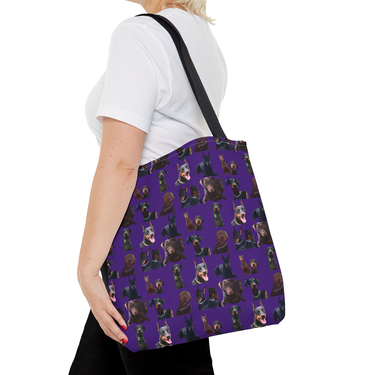 Edition 5 Doberman Model Pattern Purple Tote Bag
