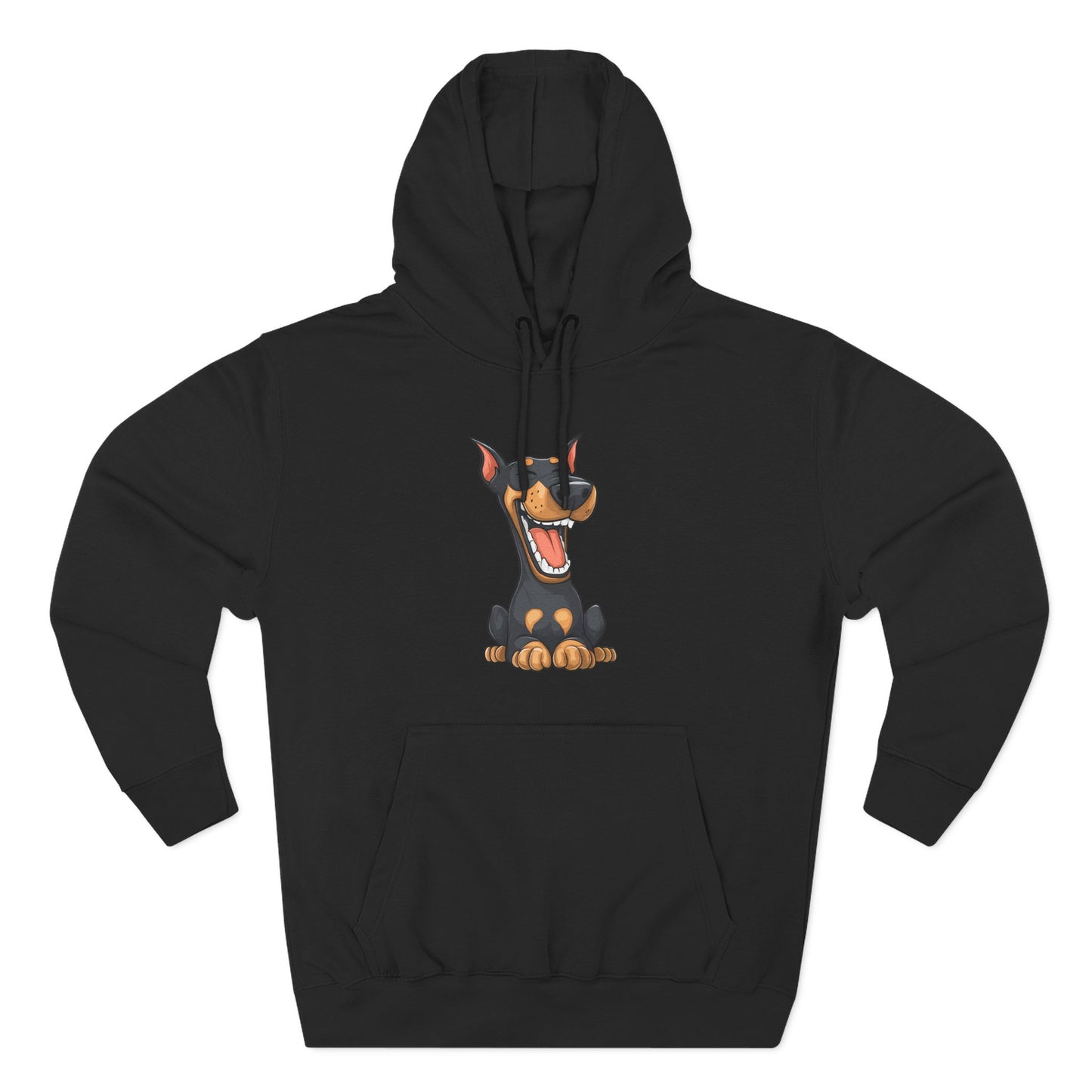 Doberman Cartoon 3 Three-Panel Fleece Hoodie
