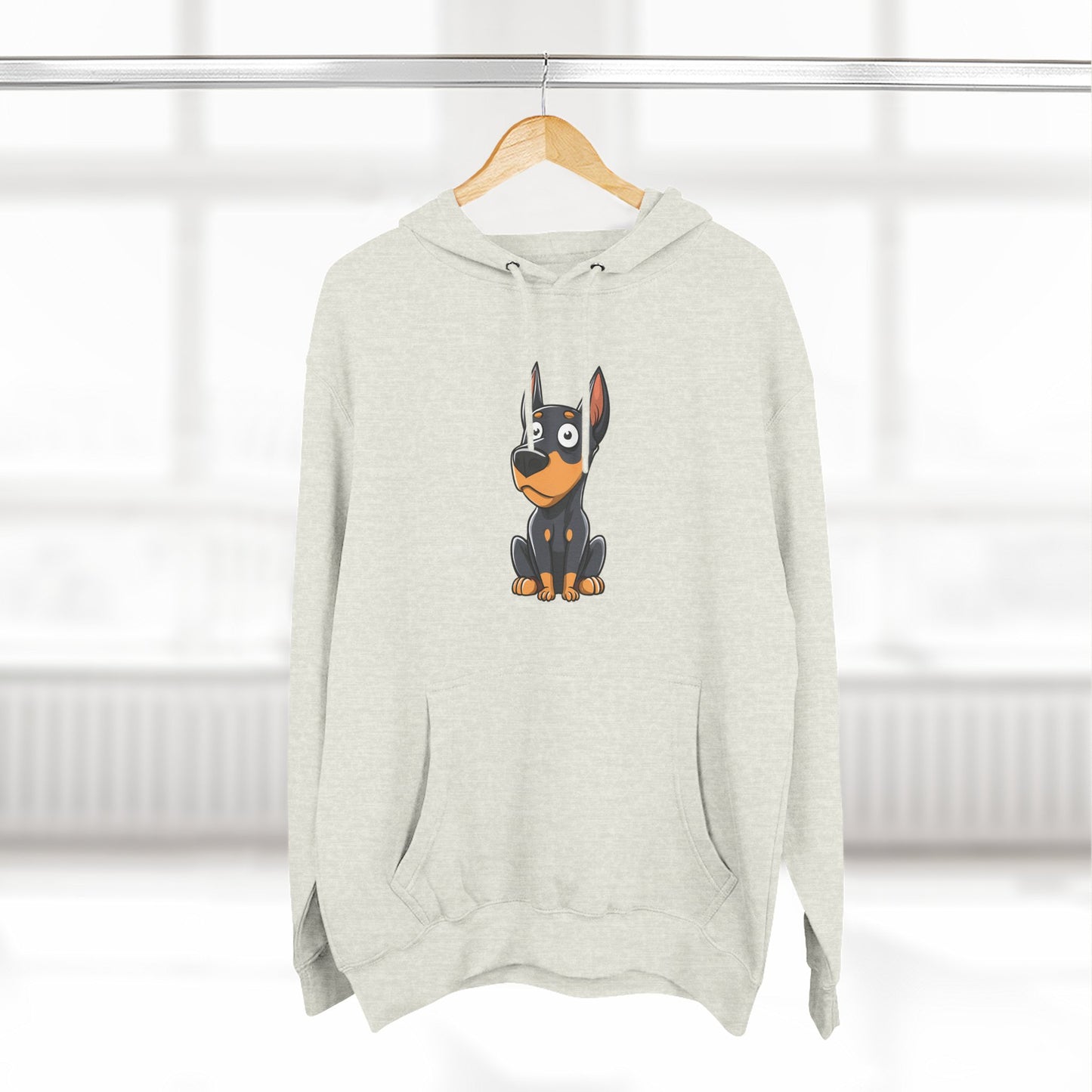 Doberman Cartoon 2 Three-Panel Fleece Hoodie
