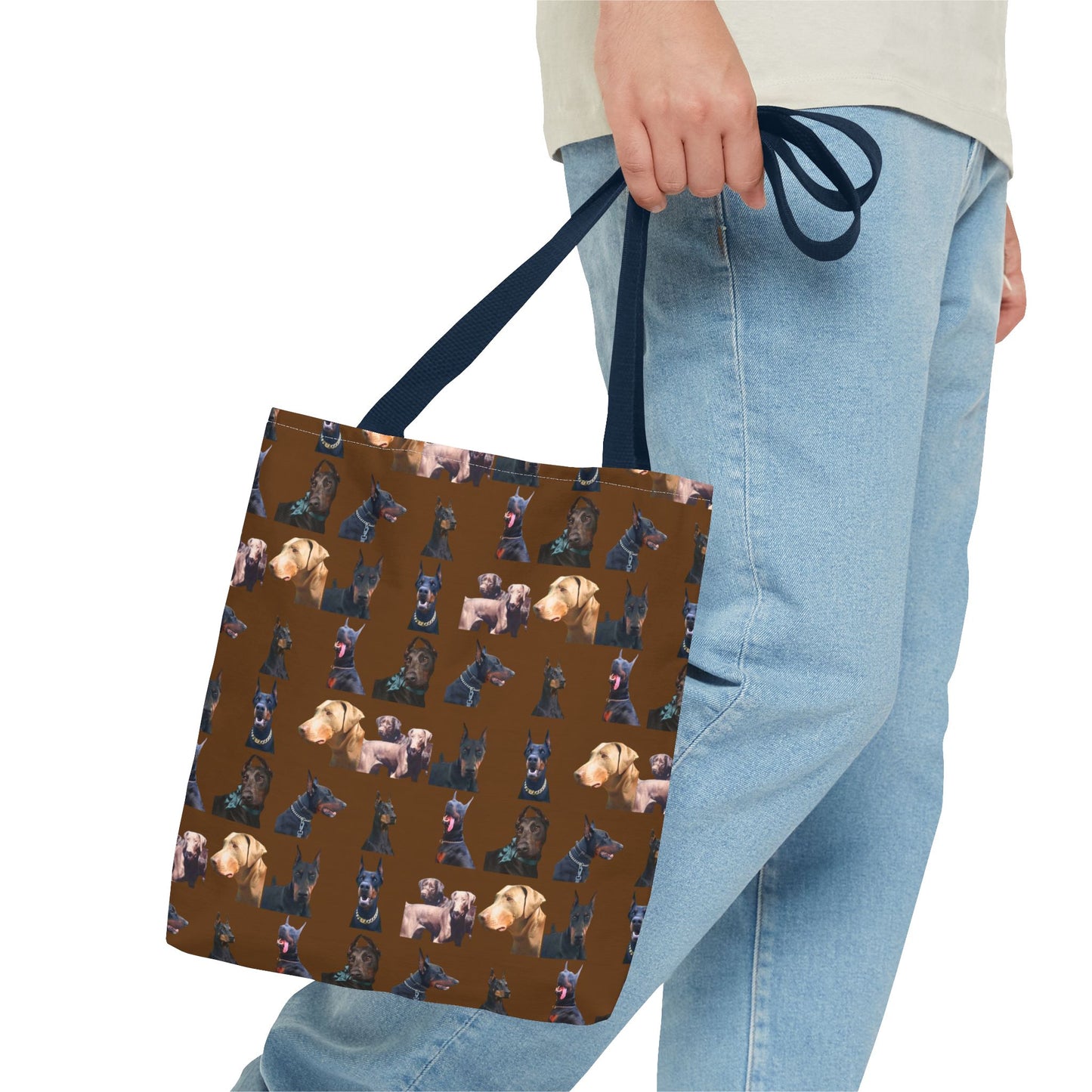 Edition 8 Doberman Model Pattern Brown Tote Bag