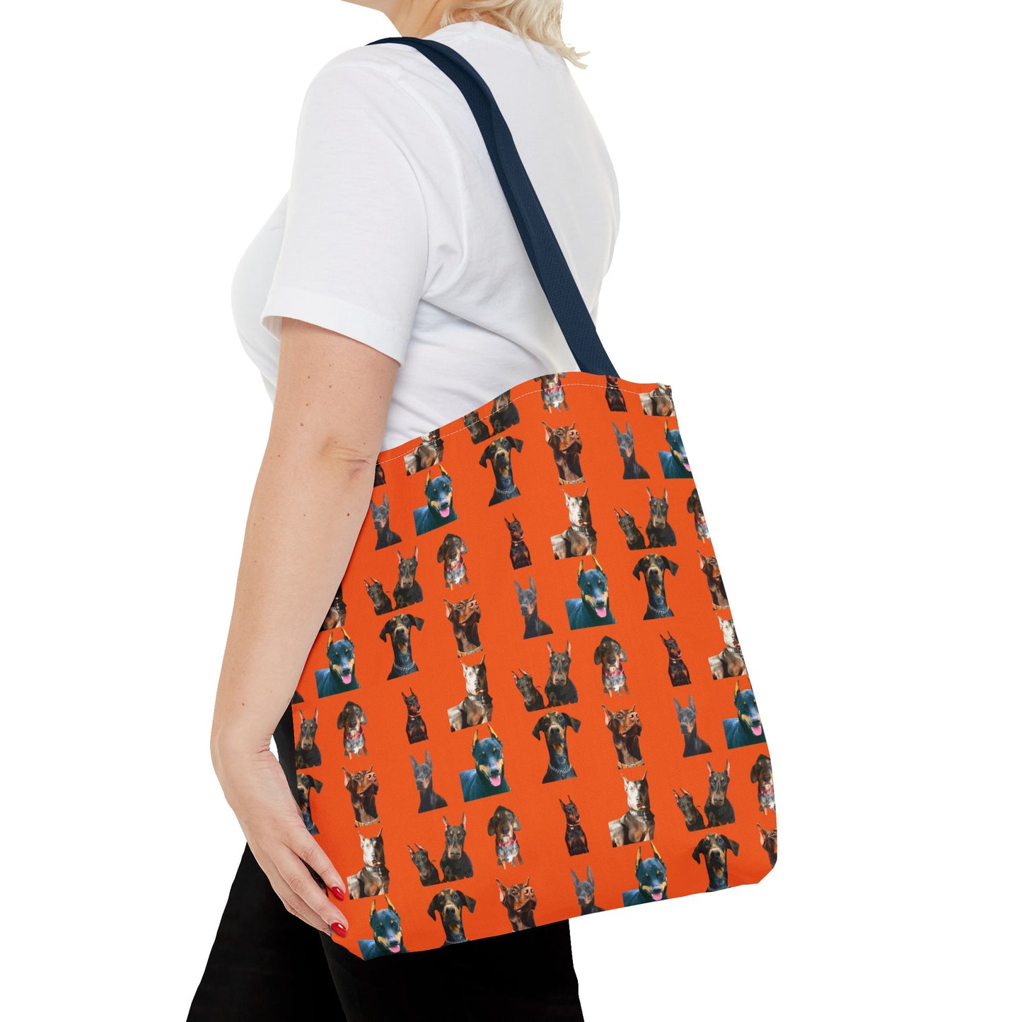 Edition 4 Doberman Model Pattern Orange Tote Bag