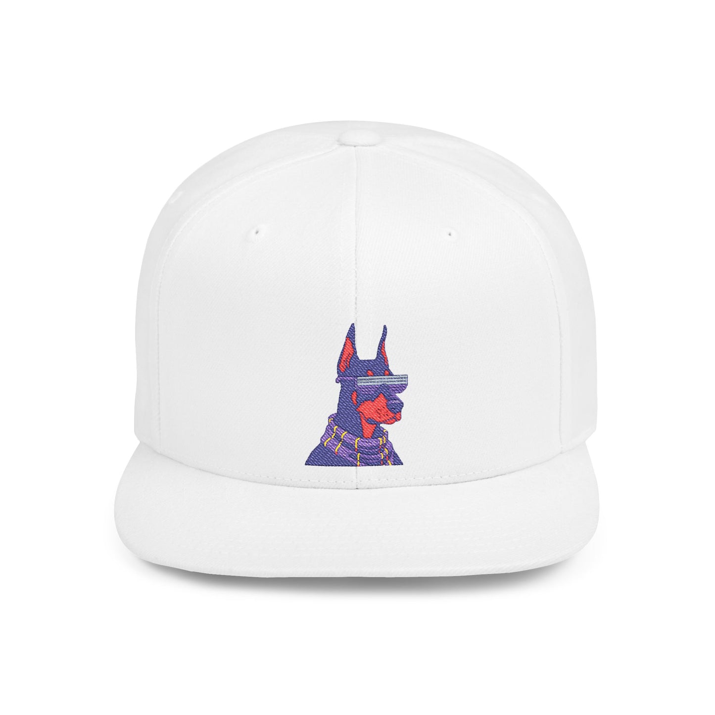 Doberman 2 Embroidered Flat Bill Snapback