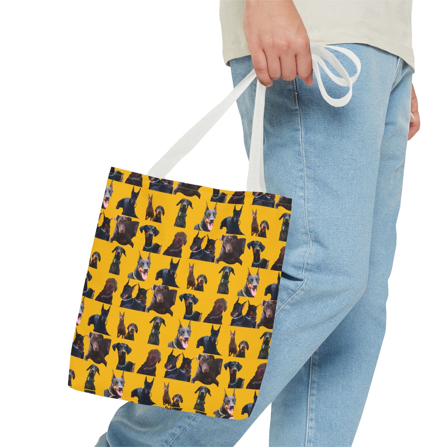 Edition 5 Doberman Model Pattern Yellow Tote Bag