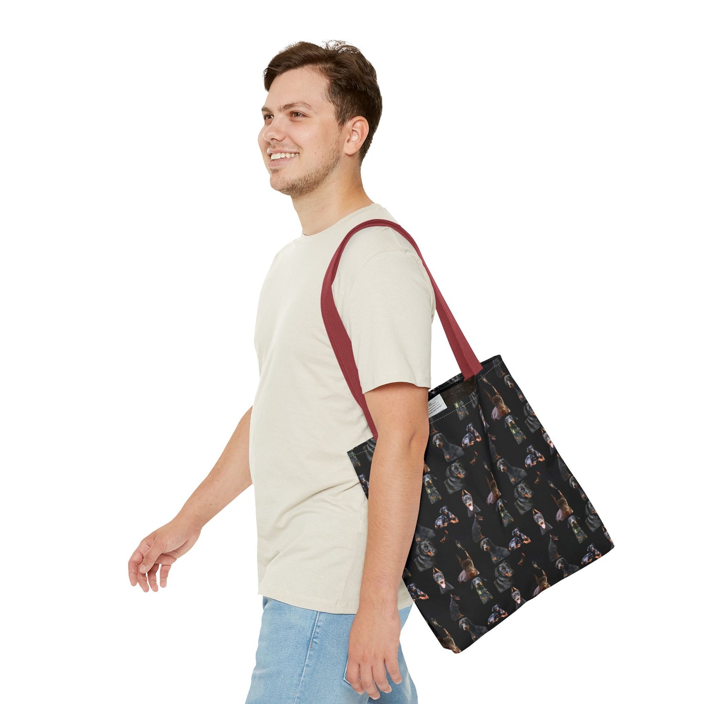 Edition 6 Doberman Model Pattern Black Tote Bag