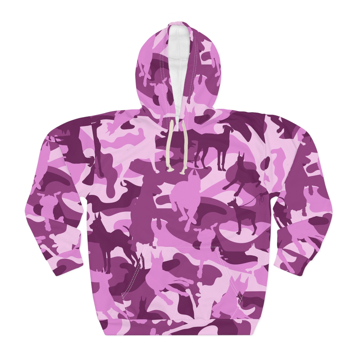 Doberman Camo 4 Unisex Pullover Hoodie (AOP)