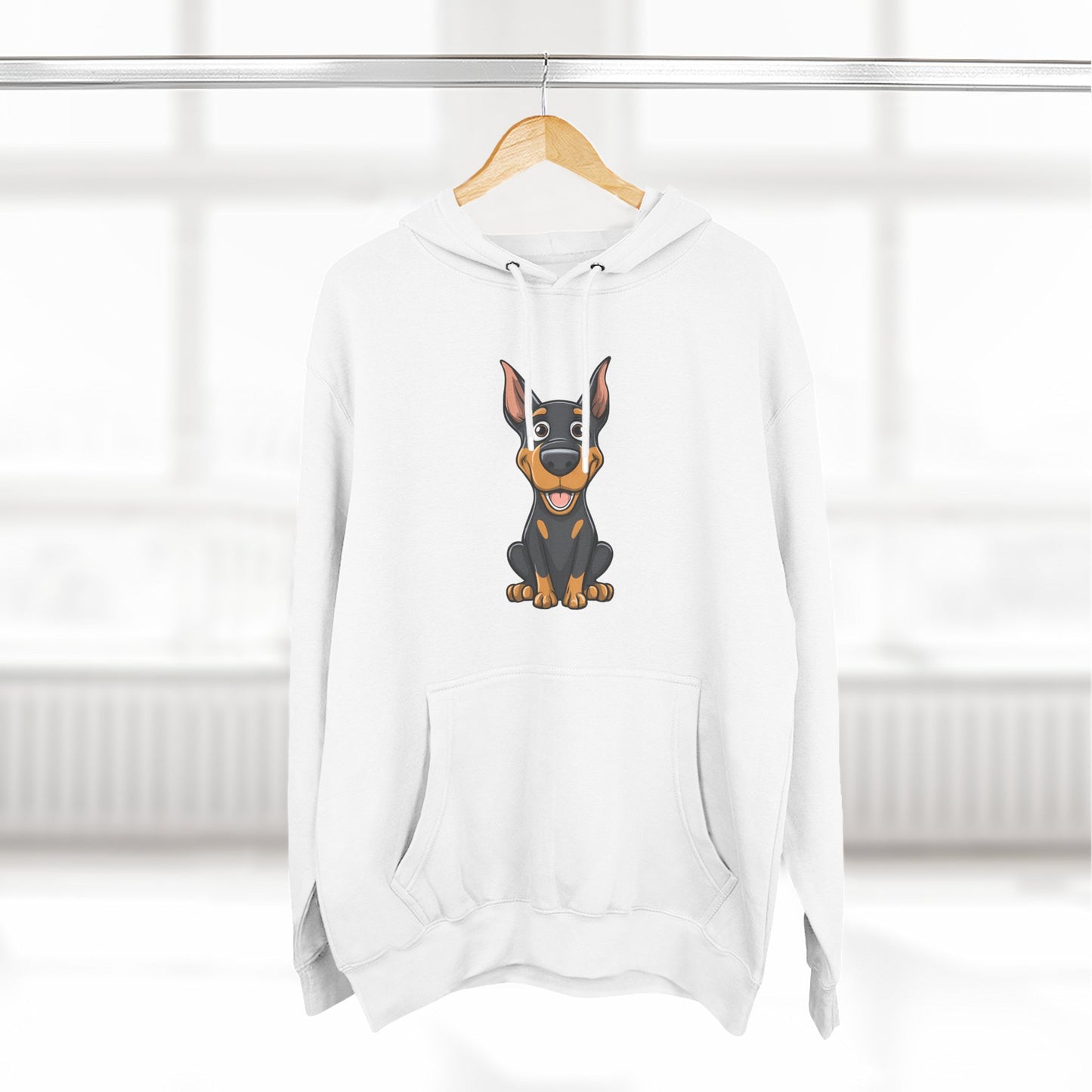 Doberman Cartoon 1 Three-Panel Fleece Hoodie