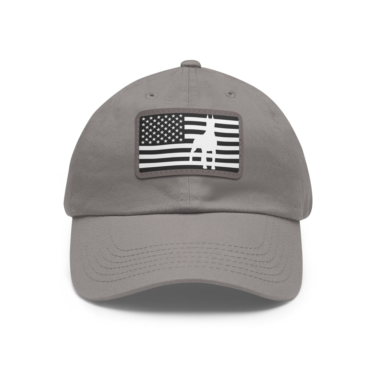 Doberman Protect 1 Dad Hat with Leather Patch (Rectangle)