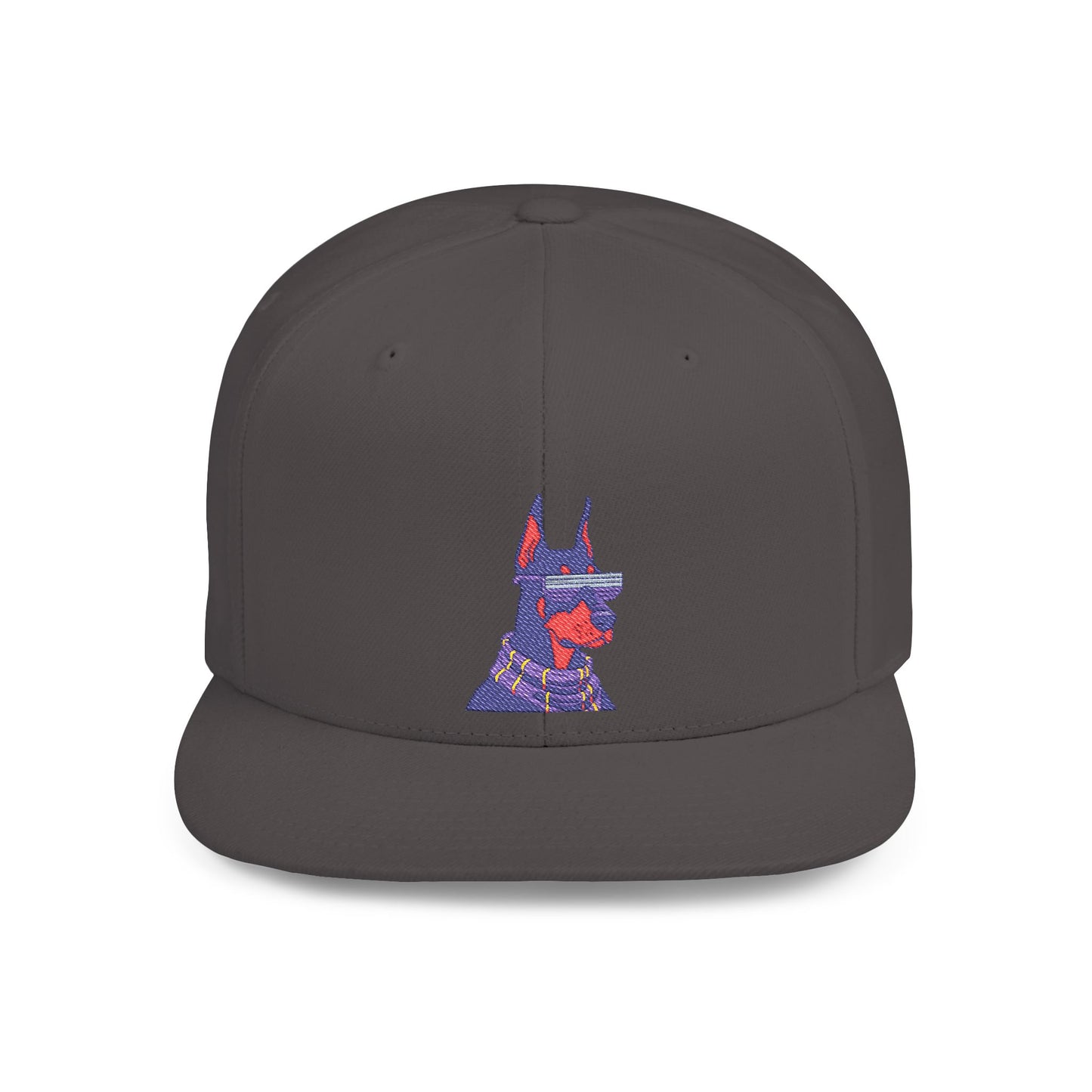 Doberman 2 Embroidered Flat Bill Snapback
