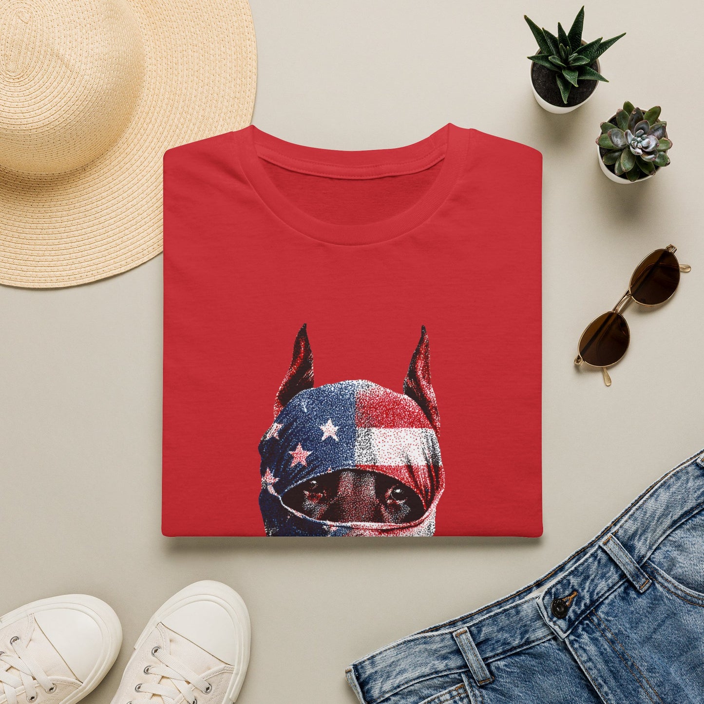 Doberman 2 Portrait T‑Shirt