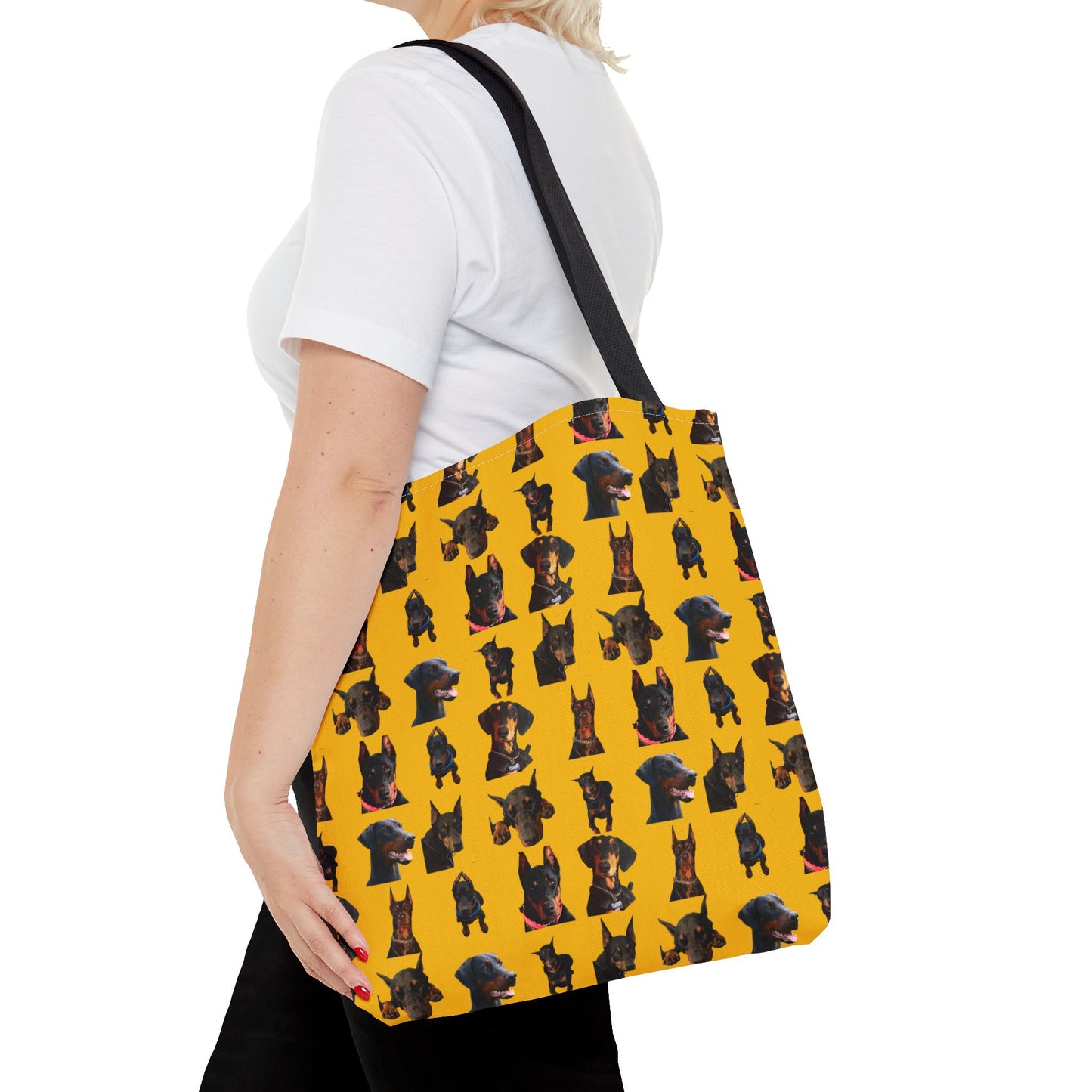 Edition 2 Doberman Model Pattern Yellow Tote Bag