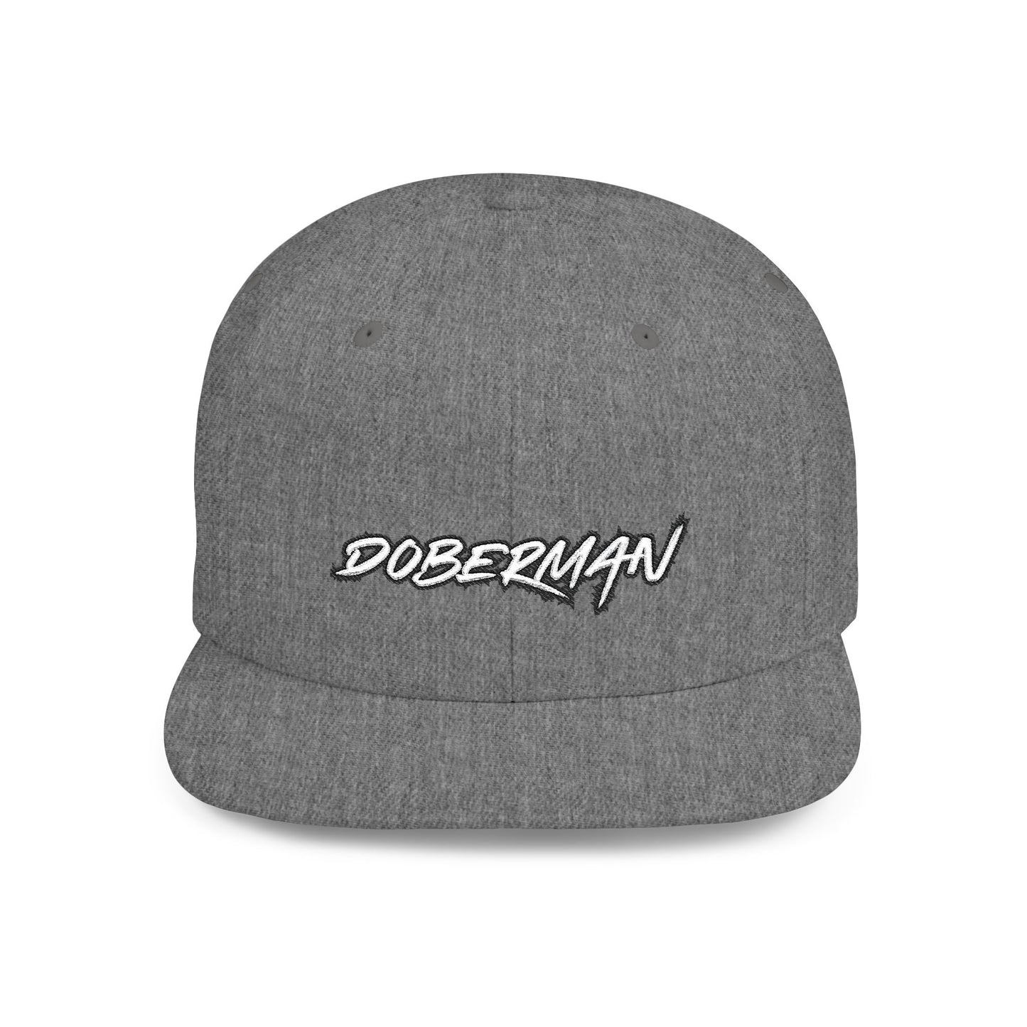 Doberman 3 Embroidered Flat Bill Snapback