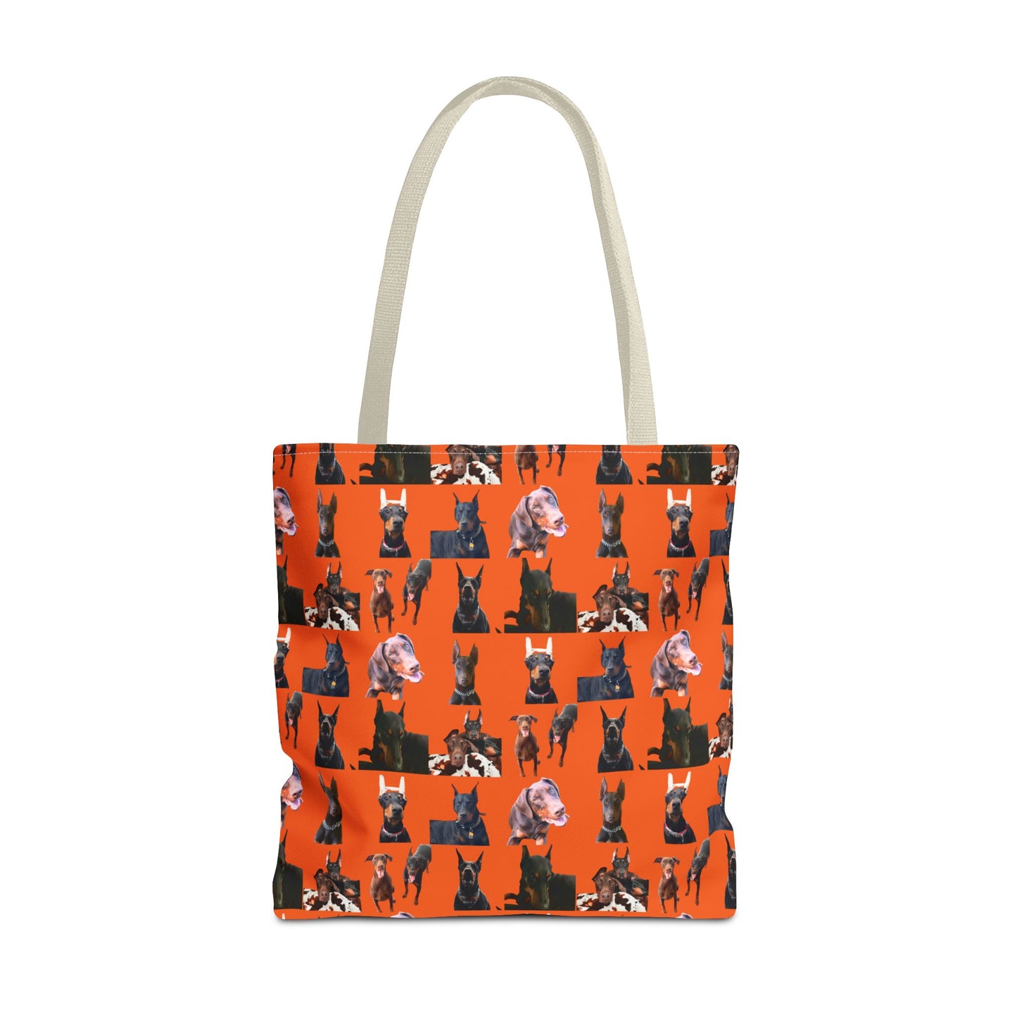 Edition 10 Doberman Model Pattern Orange Tote Bag