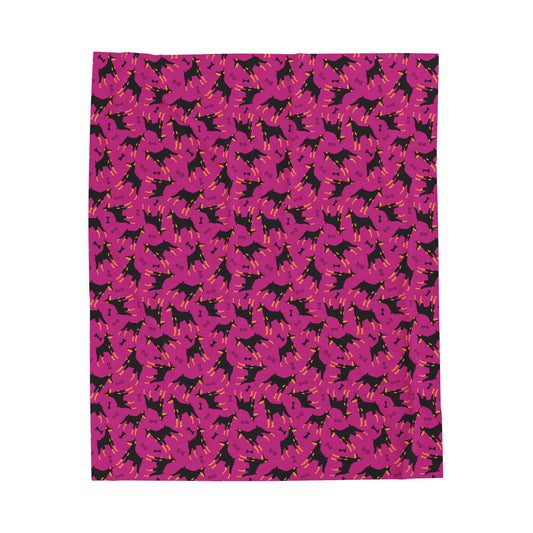 Pink AOP Velveteen Plush Blanket